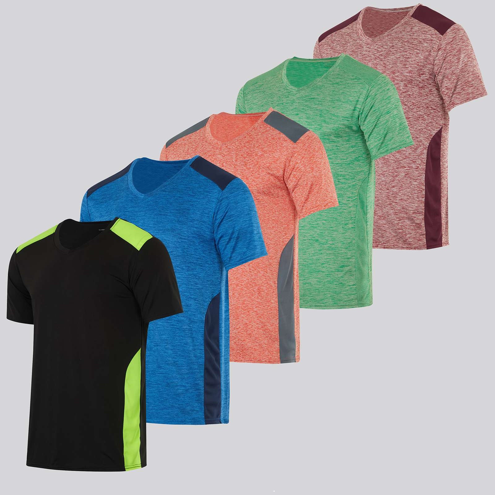 5 Pack: Men’s V-Neck Dry-Fit T-Shirt