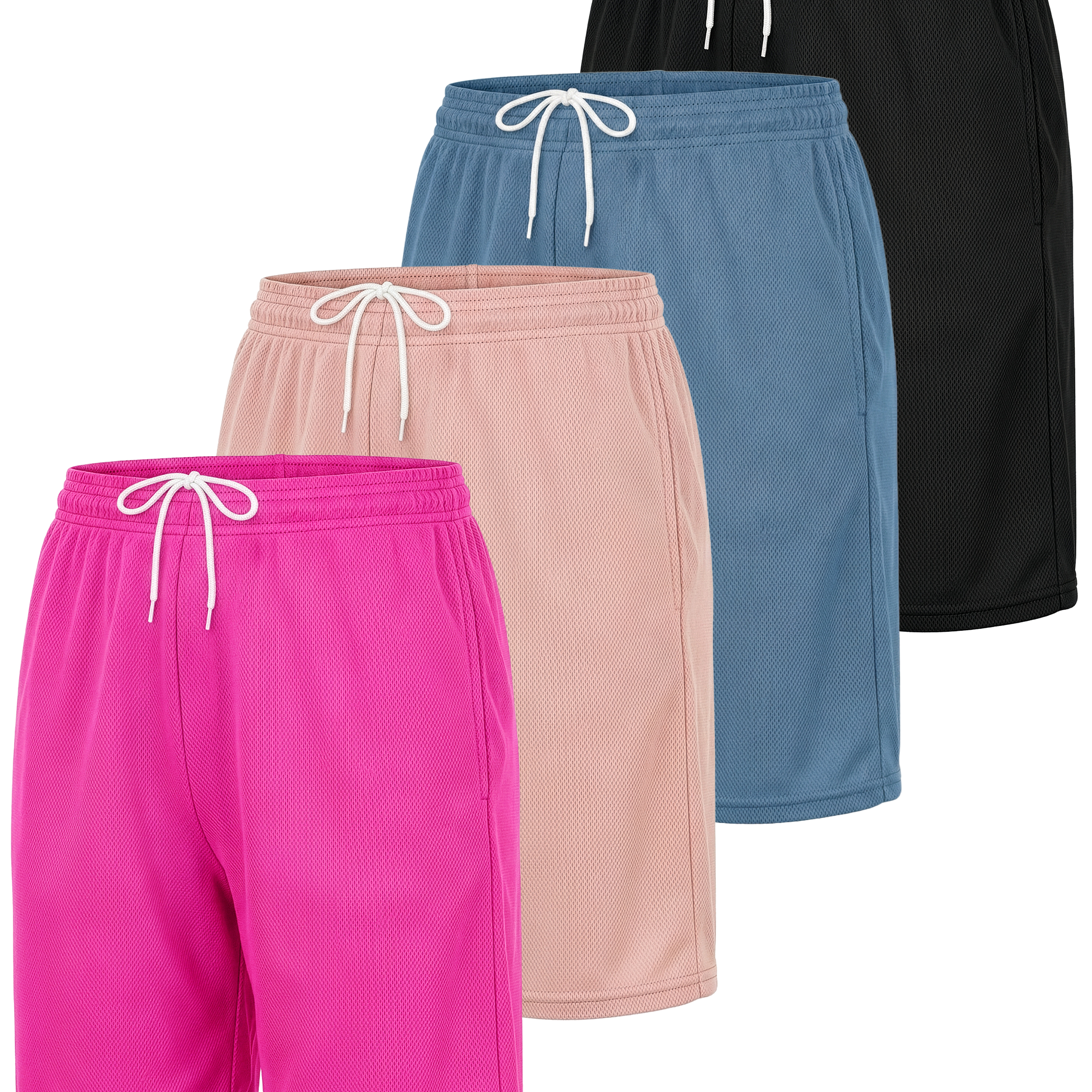 4 Pack: Women's 7" Mesh Quick-Dry Bermuda Shorts