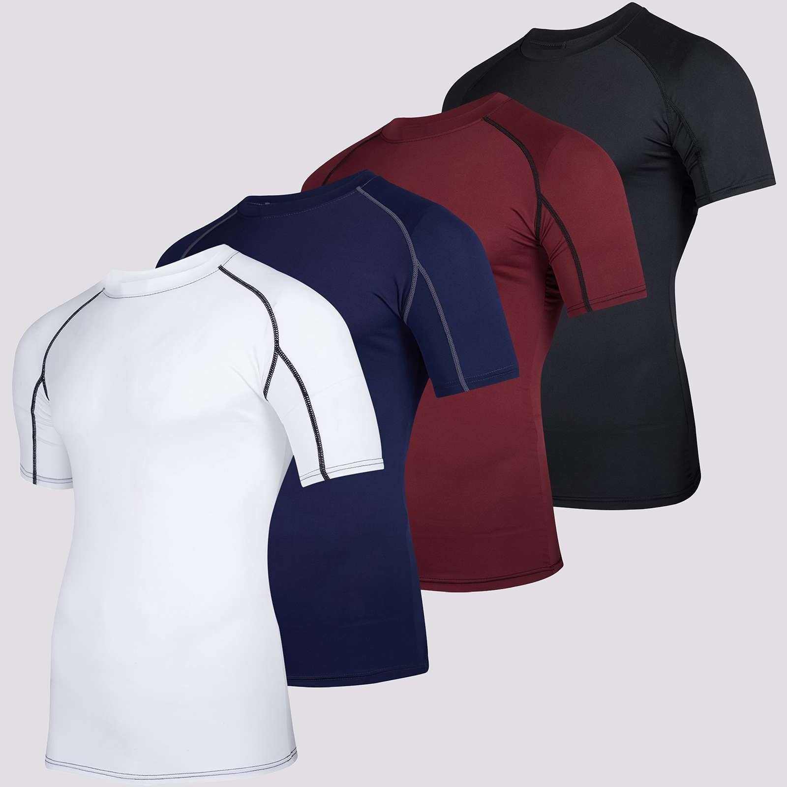 4 Pack: Mens Short Sleeve Compression Shirt