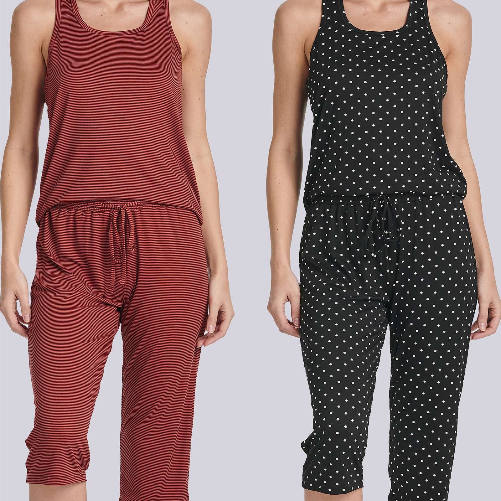 2 Pack: Women's Pajama Set Tank Top and Capri Pants