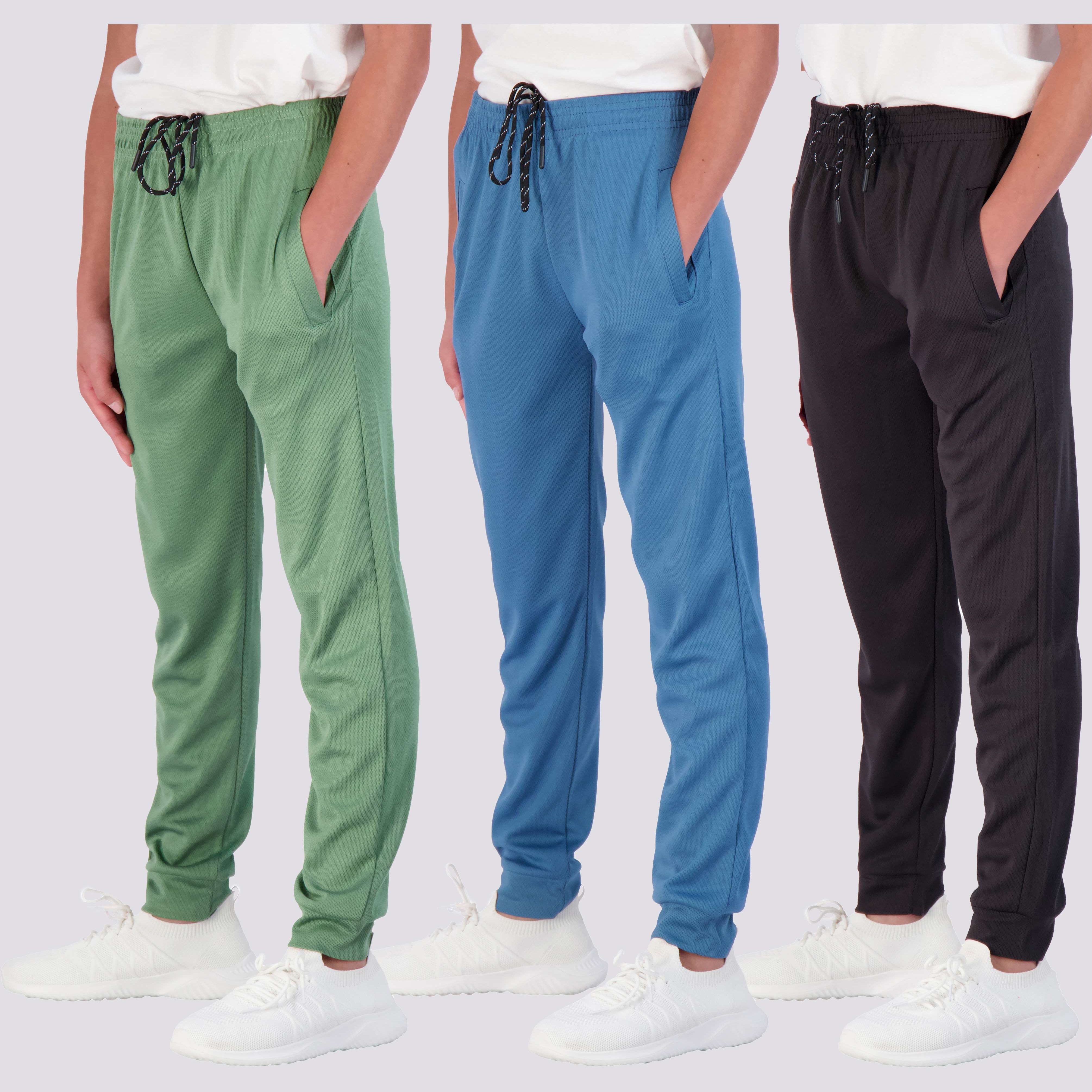 3 Pack: Boys Mesh Active Casual Jogger Sweatpants