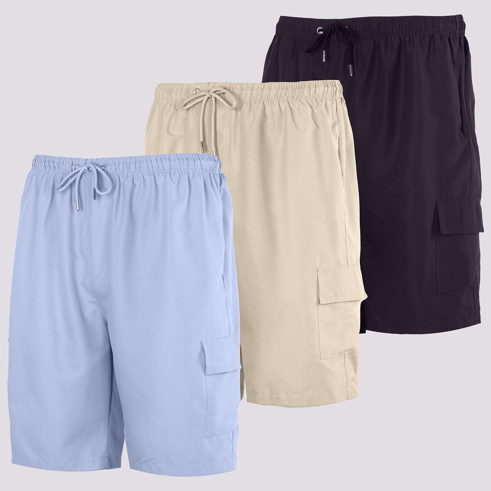 3 Pack: Boys' Swim Trunks with Cargo Pockets