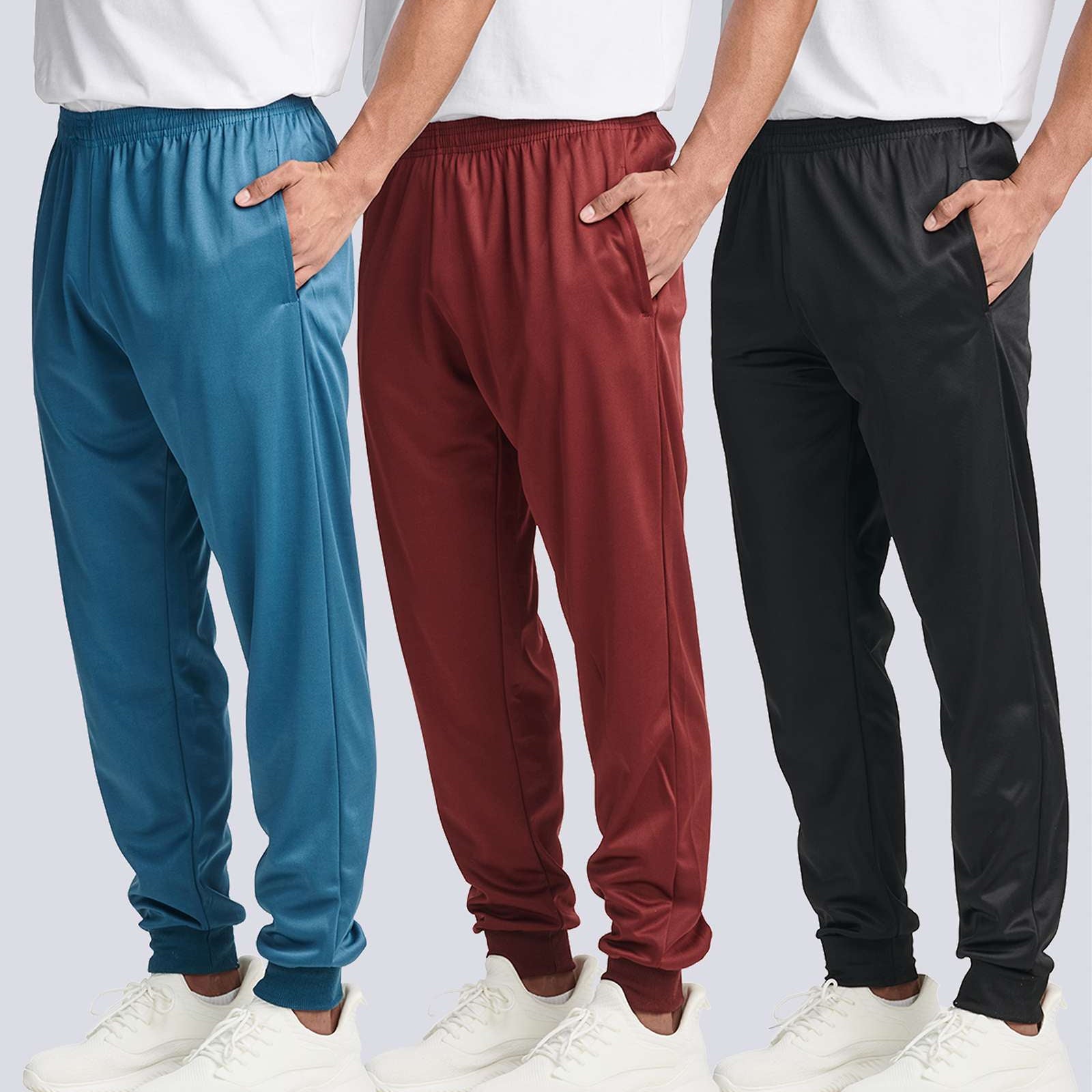 3 Pack: Mens Active Tricot Jogger Sweatpants