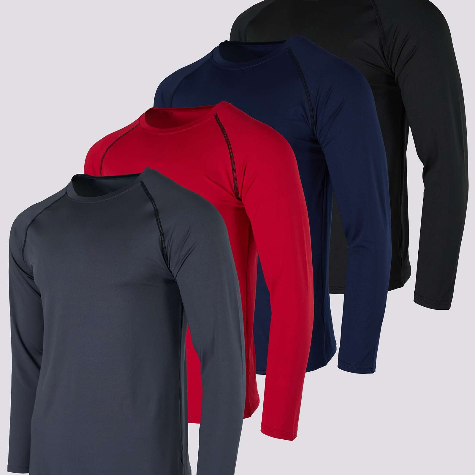4 Pack: Mens Compression Long Sleeve Shirt