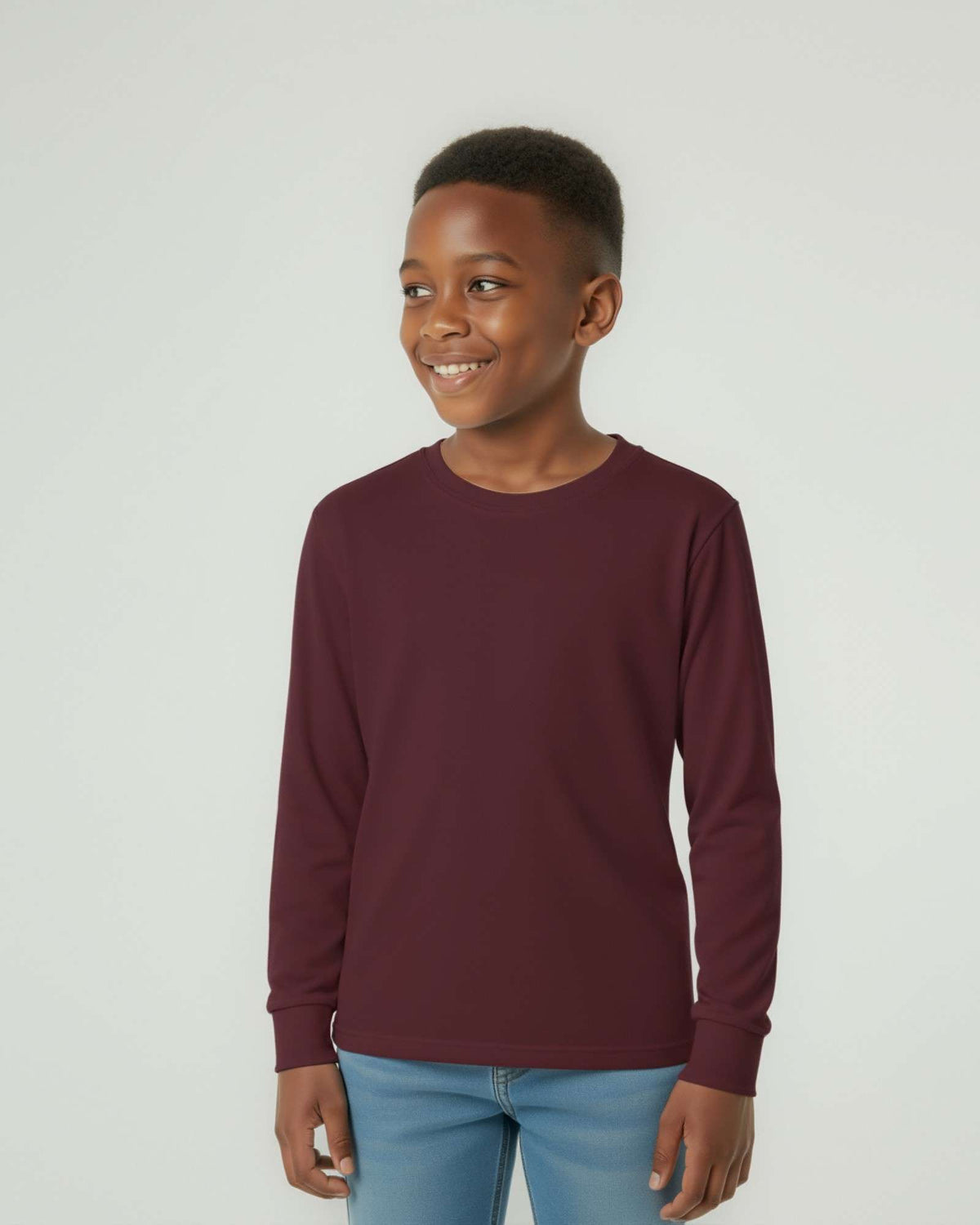 Real Essentials 5 Pack Boys' Cotton Long Sleeve Jersey T Shirts Kids School Youth Tees - Set 6