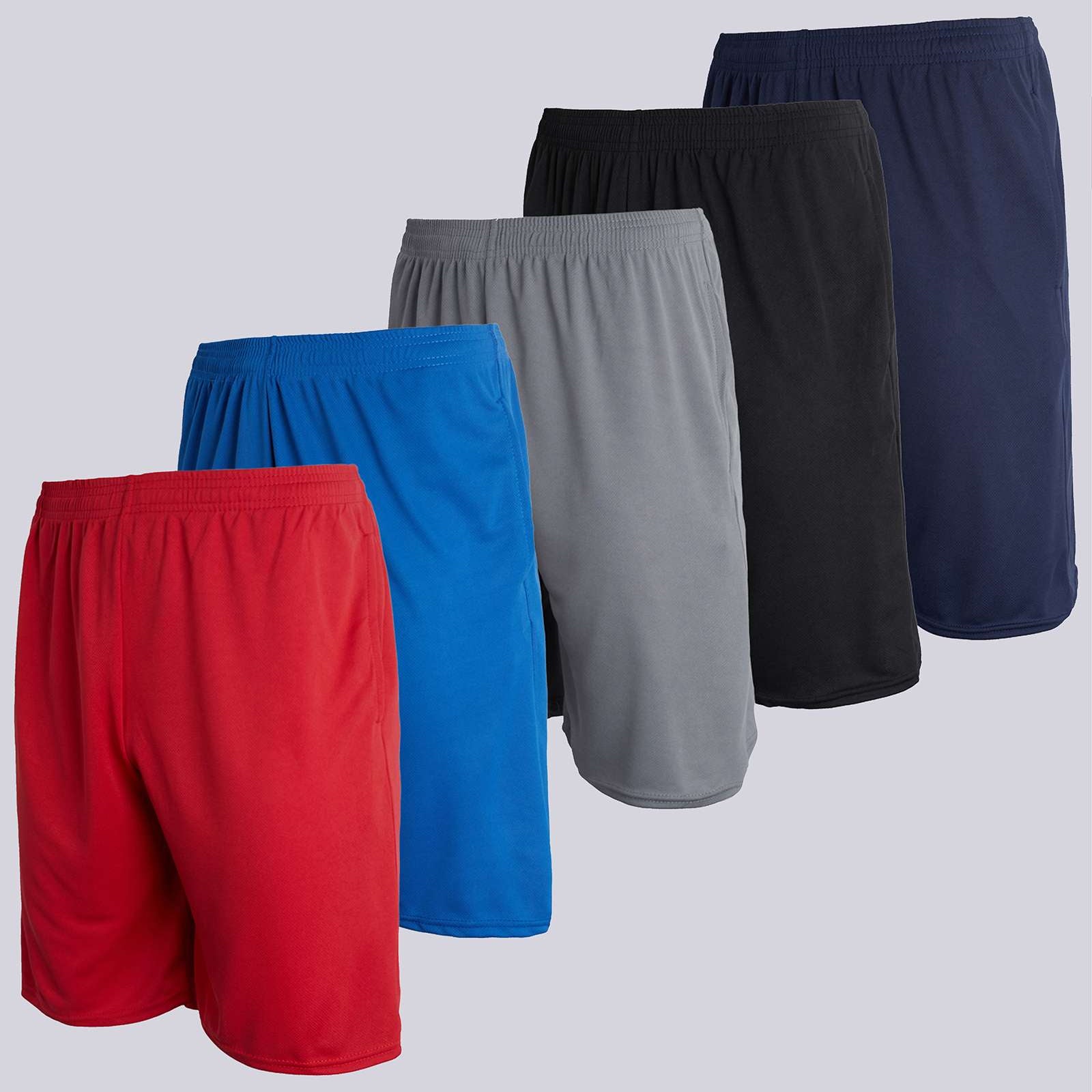 5 Pack: Boys Mesh Active Performance Shorts