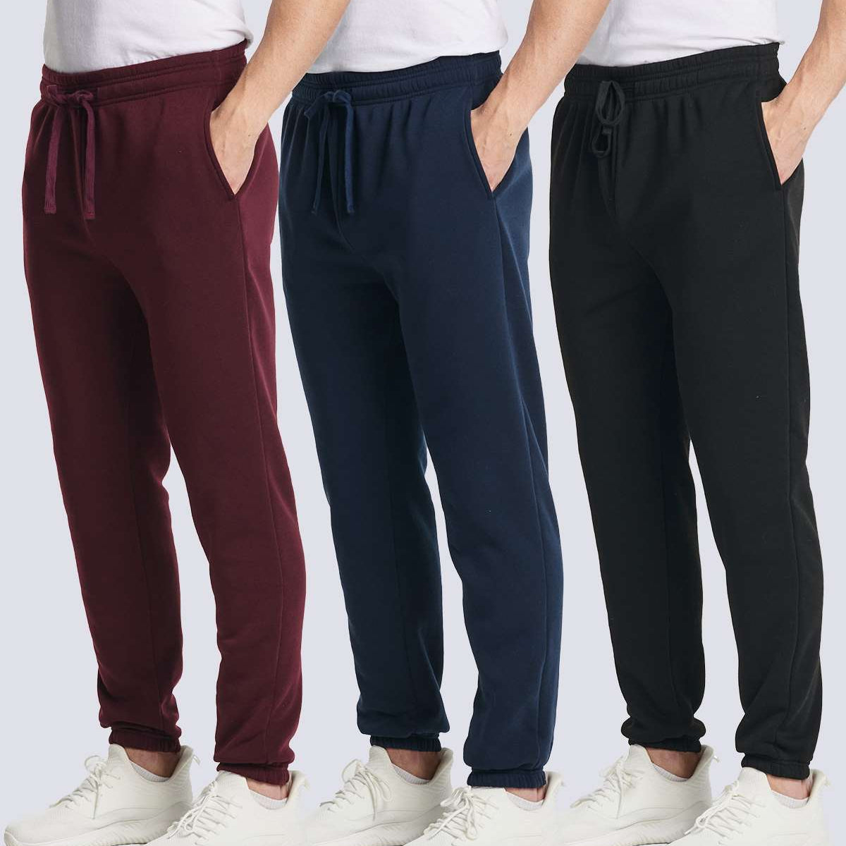 3 Pack: Men's Fleece Jogger Sweatpants (Available in Big & Tall)