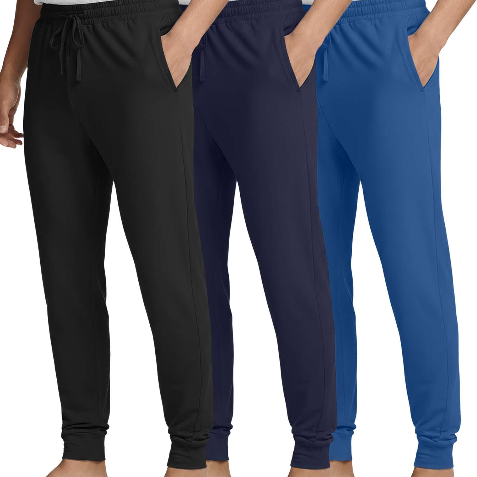 3 Pack: Men's Soft Lounge Sleep Joggers