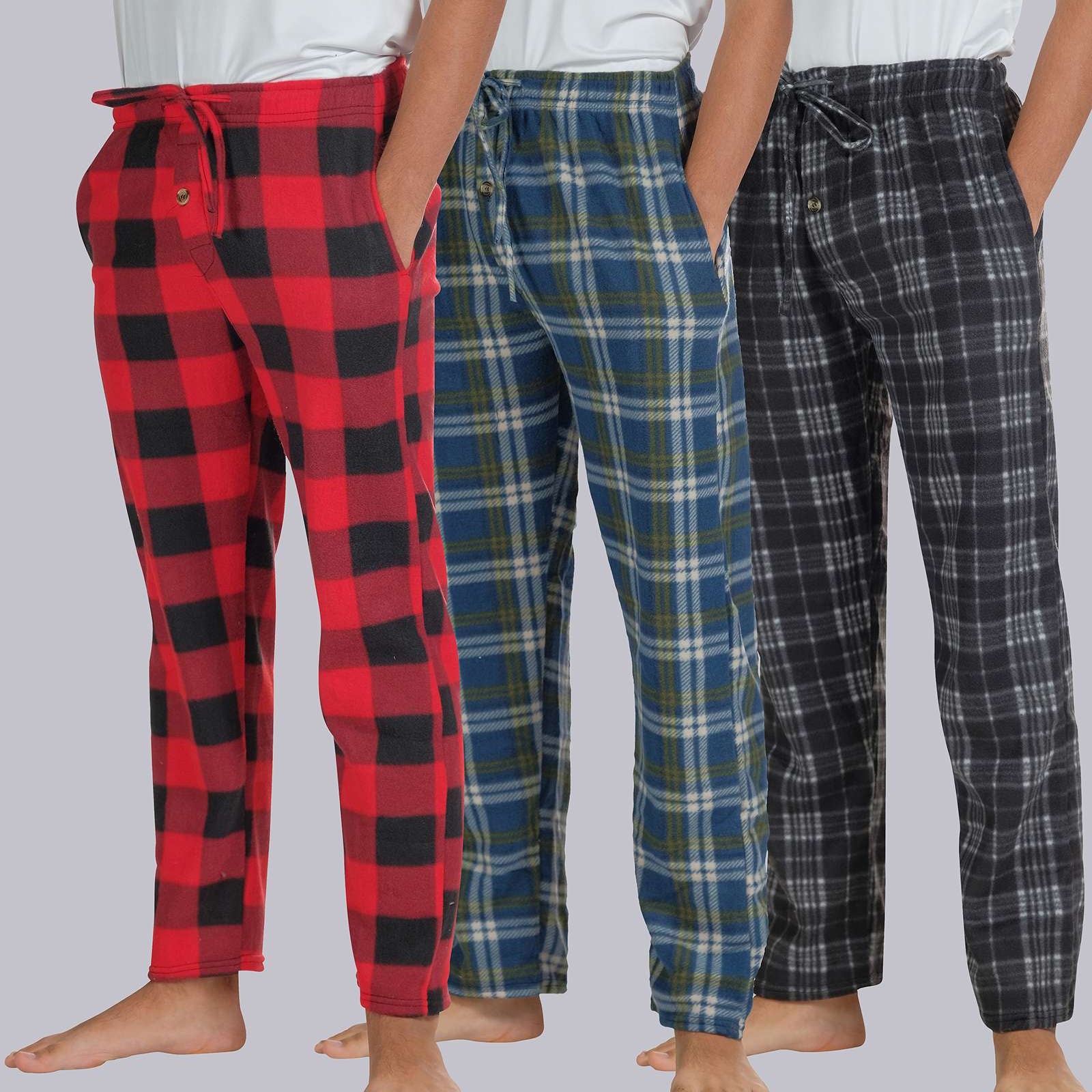 3 Pack: Boys Fleece Pajama Pant Lounge Bottoms