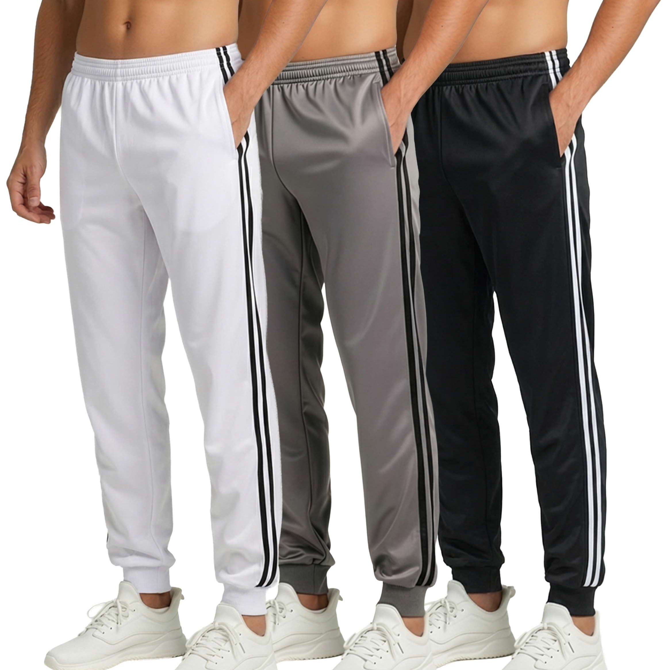3 Pack: Mens Active Tricot Jogger Sweatpants