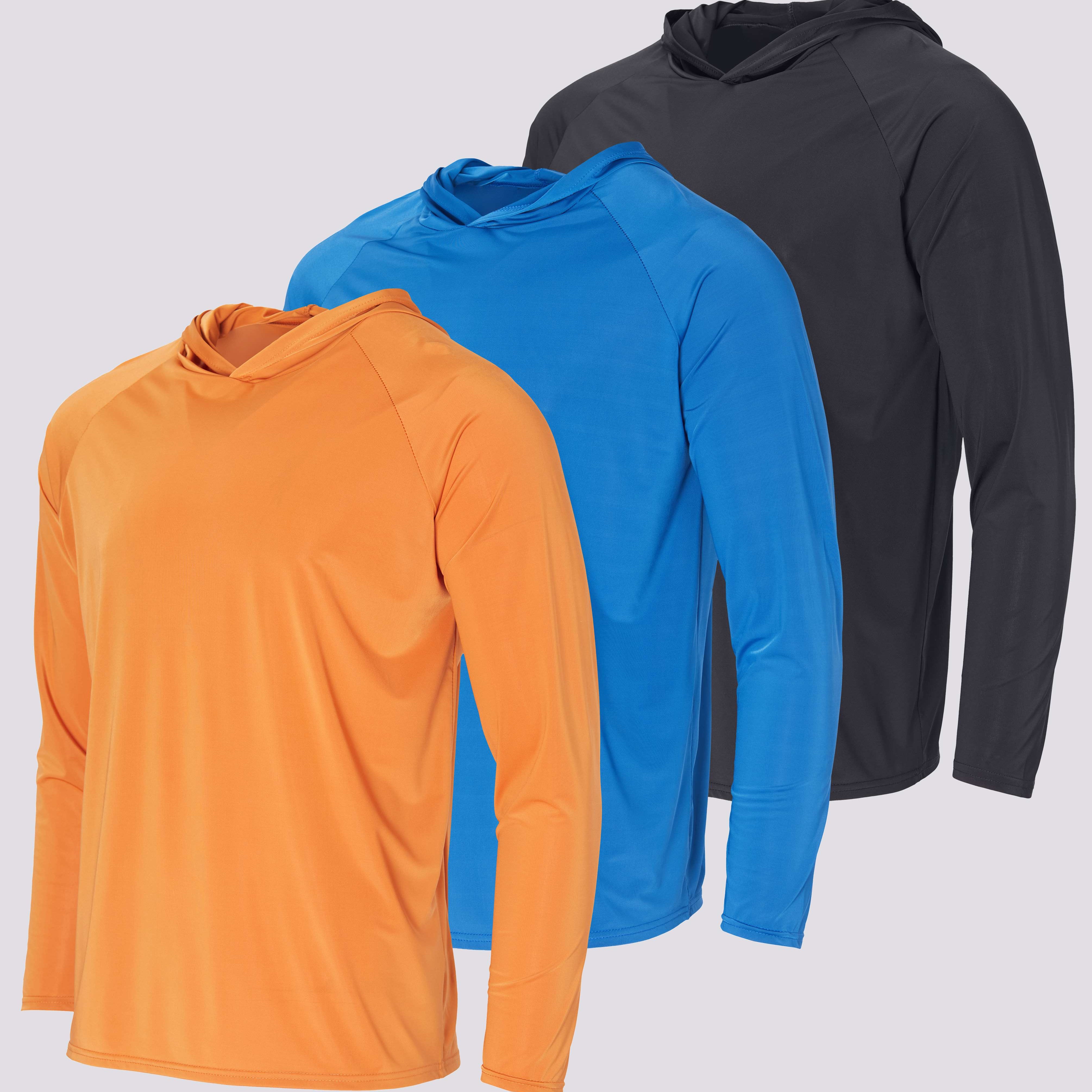 3 Pack: Men's Rash Guard Hoodie (Available In Big & Tall)