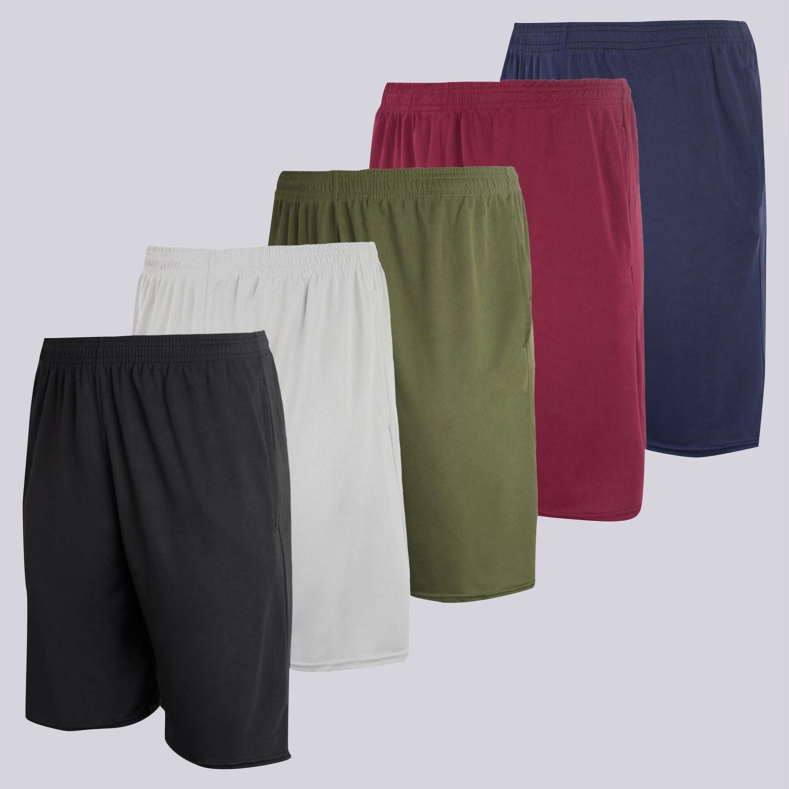 5 Pack: Boys Mesh Active Performance Shorts