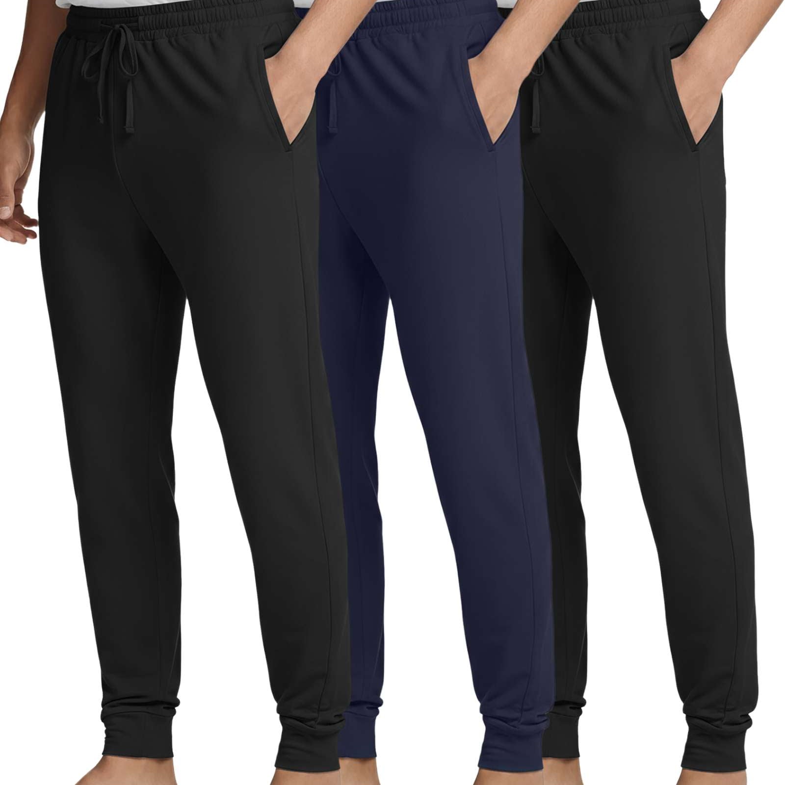 3 Pack: Men's Soft Lounge Sleep Joggers