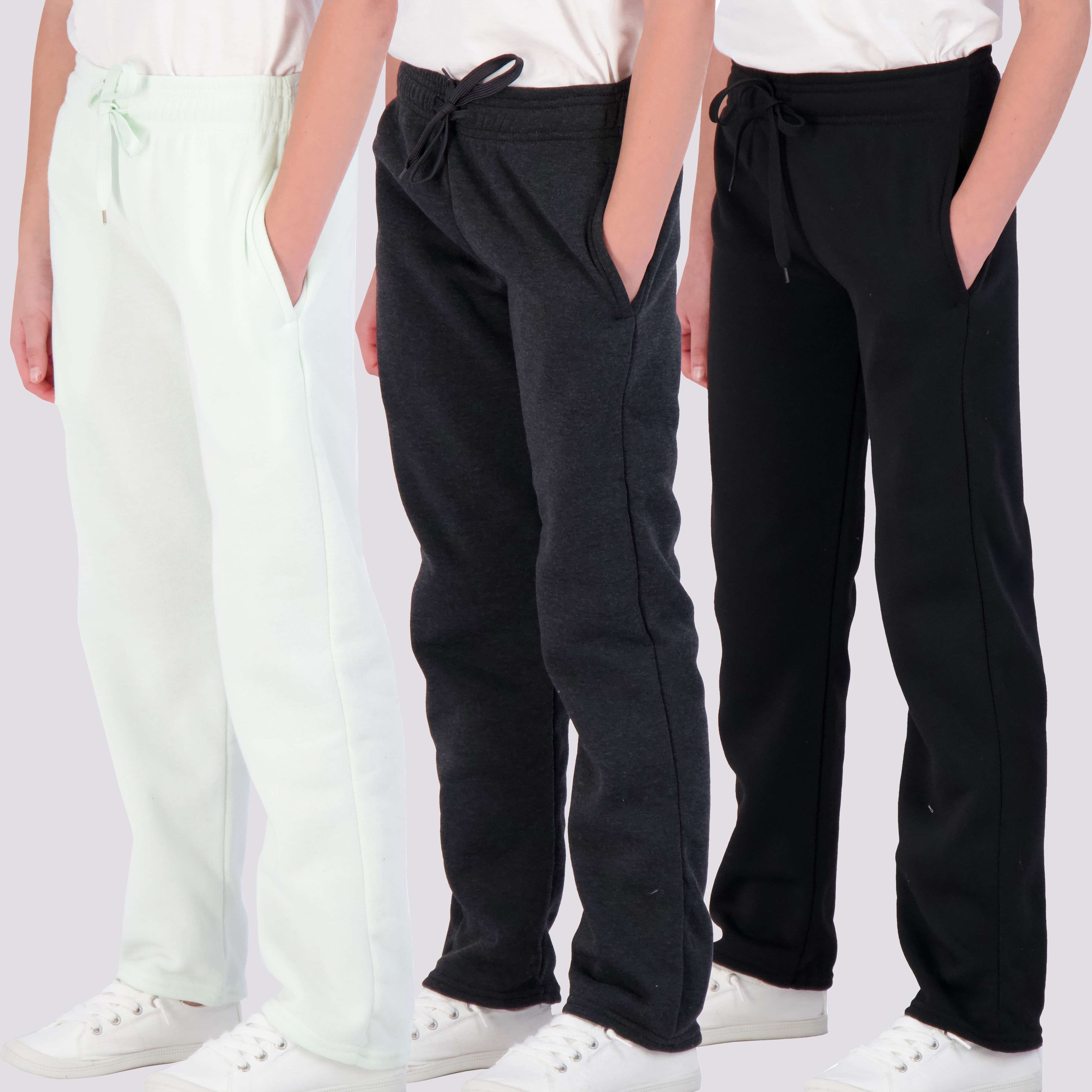 3 Pack: Girls Fleece Open Bottom Sweatpants