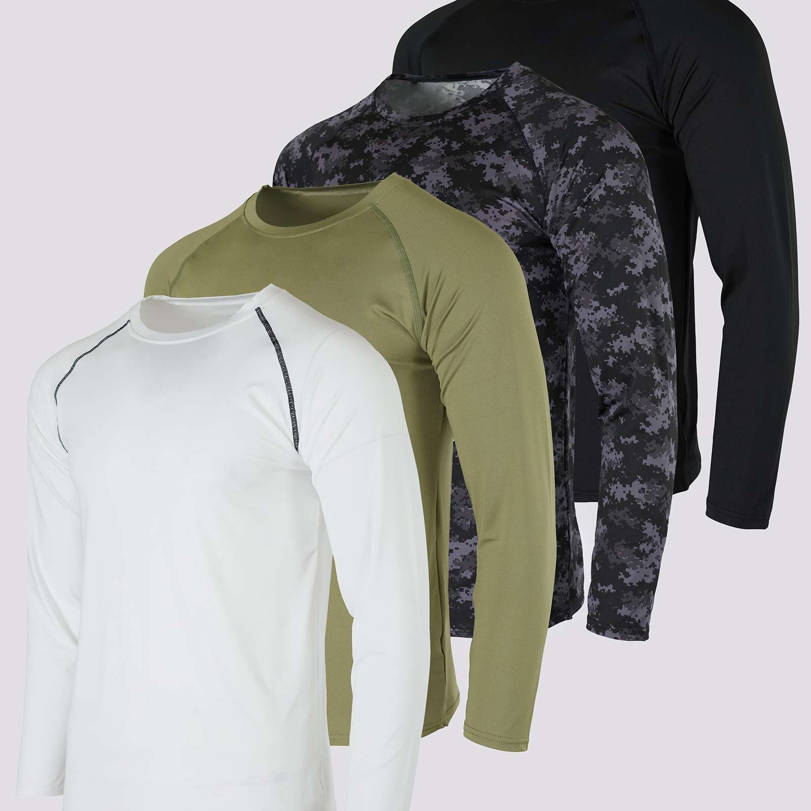 4 Pack: Mens Compression Long Sleeve Shirt