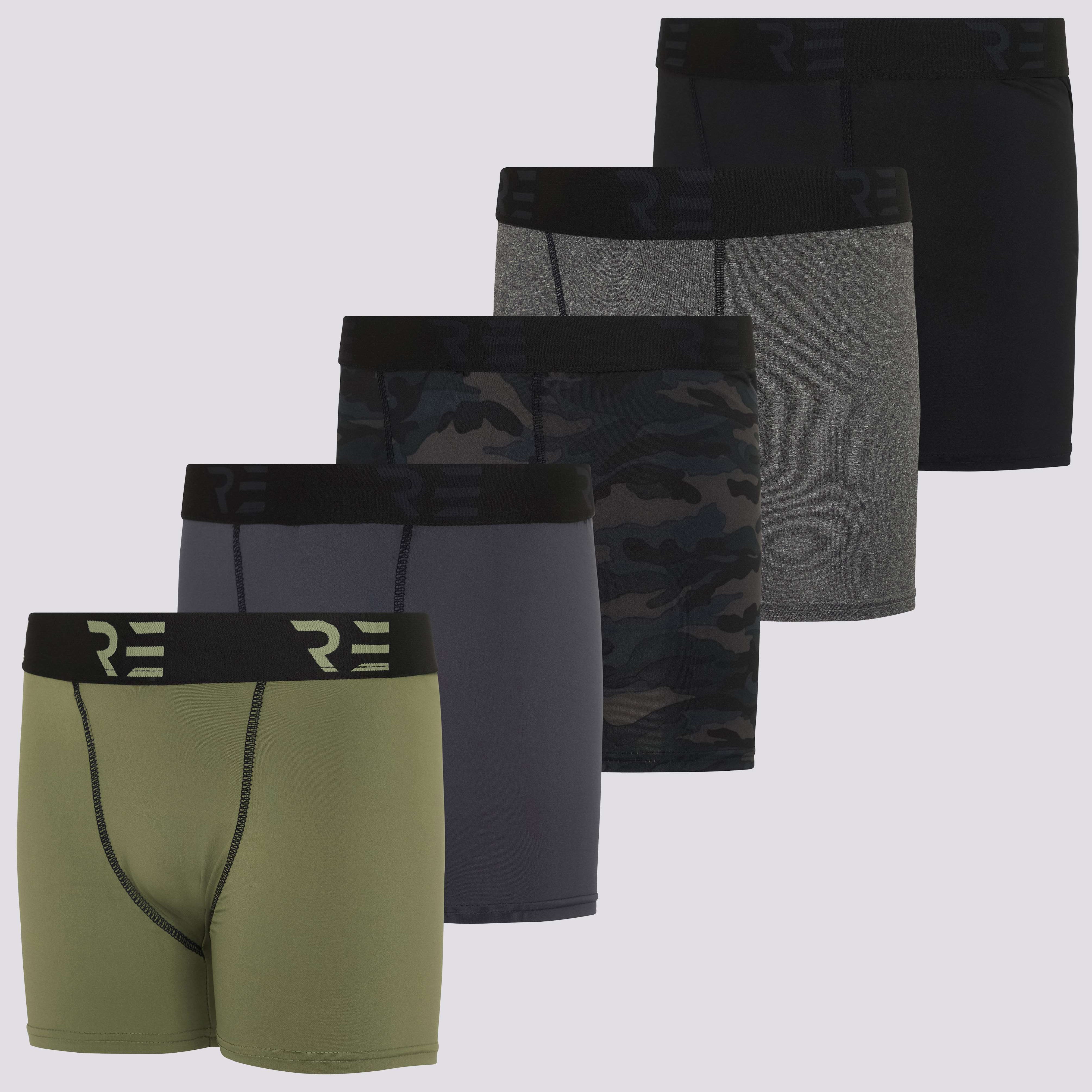5 Pack: Boys Compression Shorts Underwear