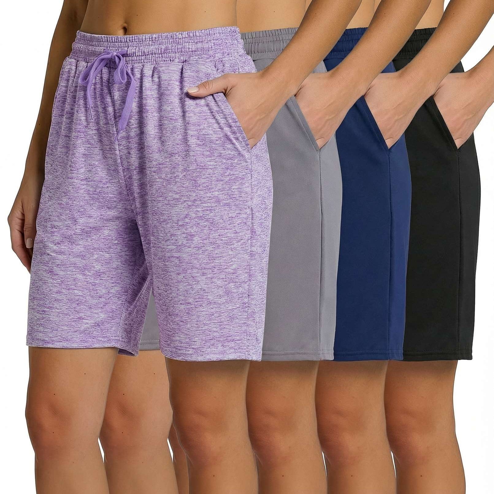 4 Pack: Womens Dry-Fit 7" Bermuda Shorts
