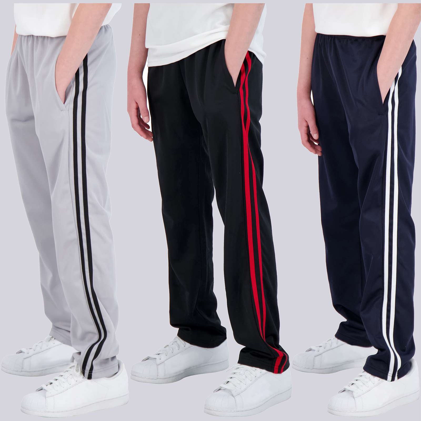 3 Pack: Boys Tricot Open Bottom Fleece-Lined Sweatpants