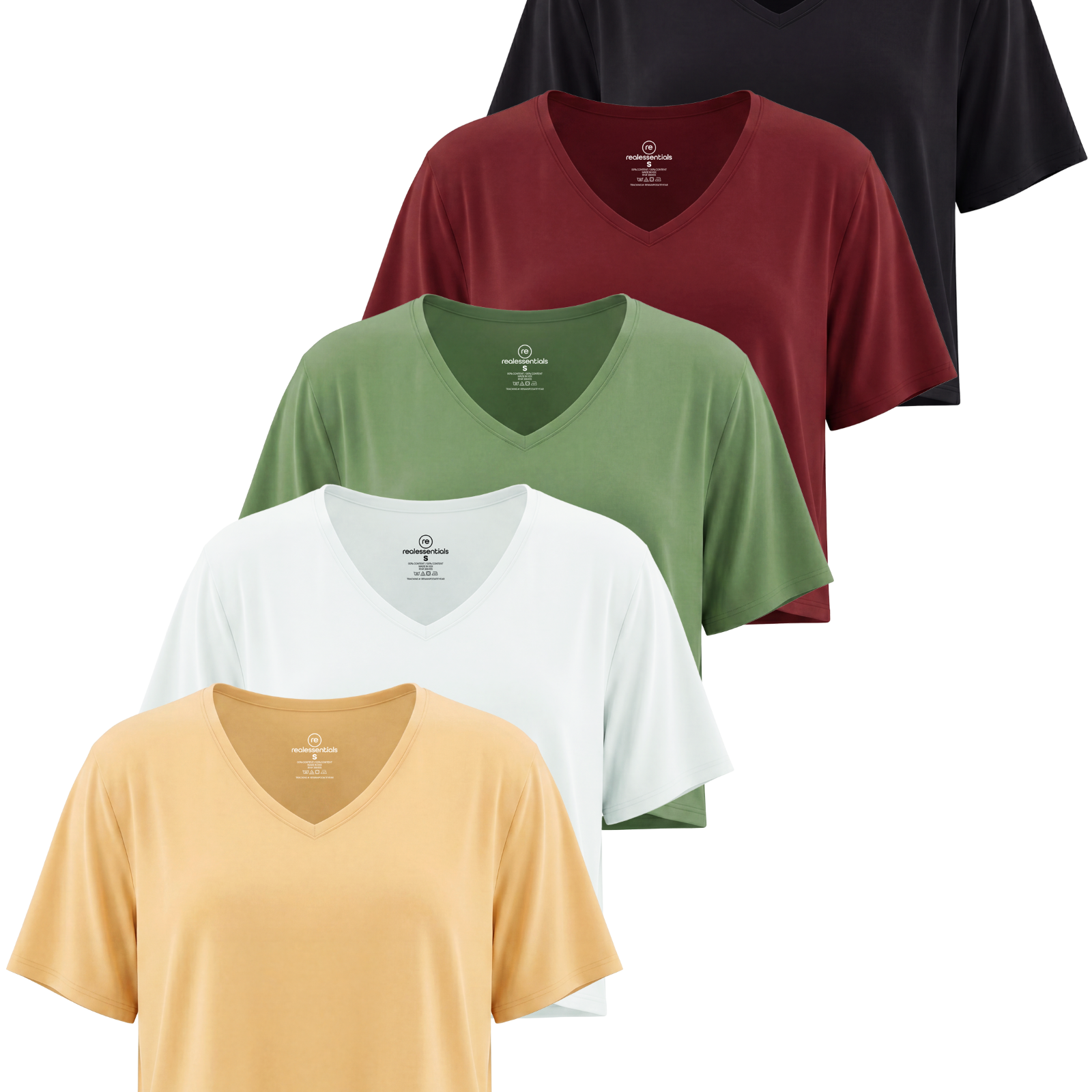 5 Pack: Women's Dry-Fit Short Sleeve V-Neck Crop Top