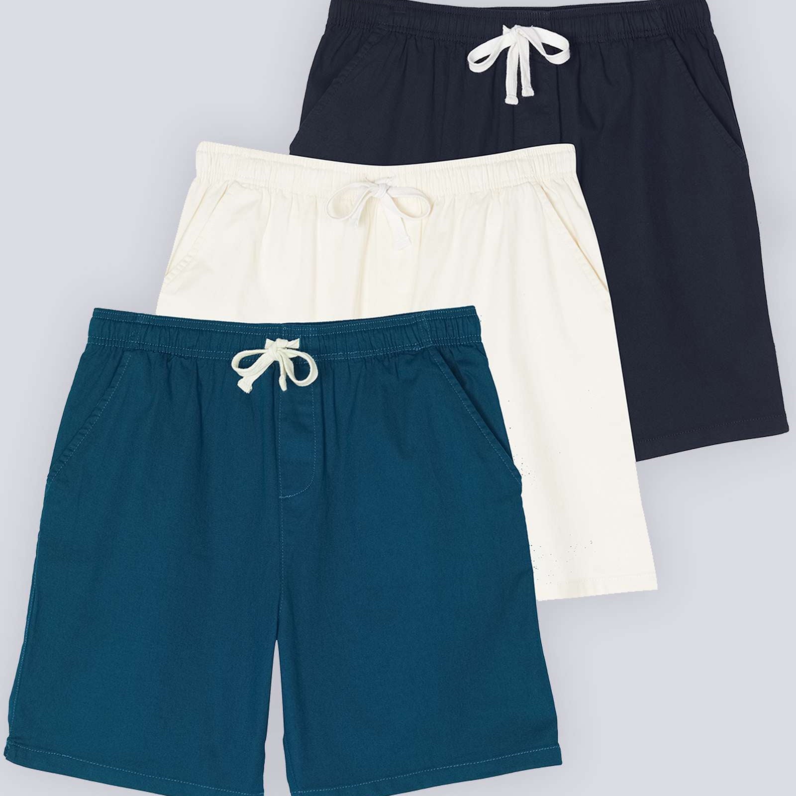 3 Pack: Men's Cotton 7" Walk Short