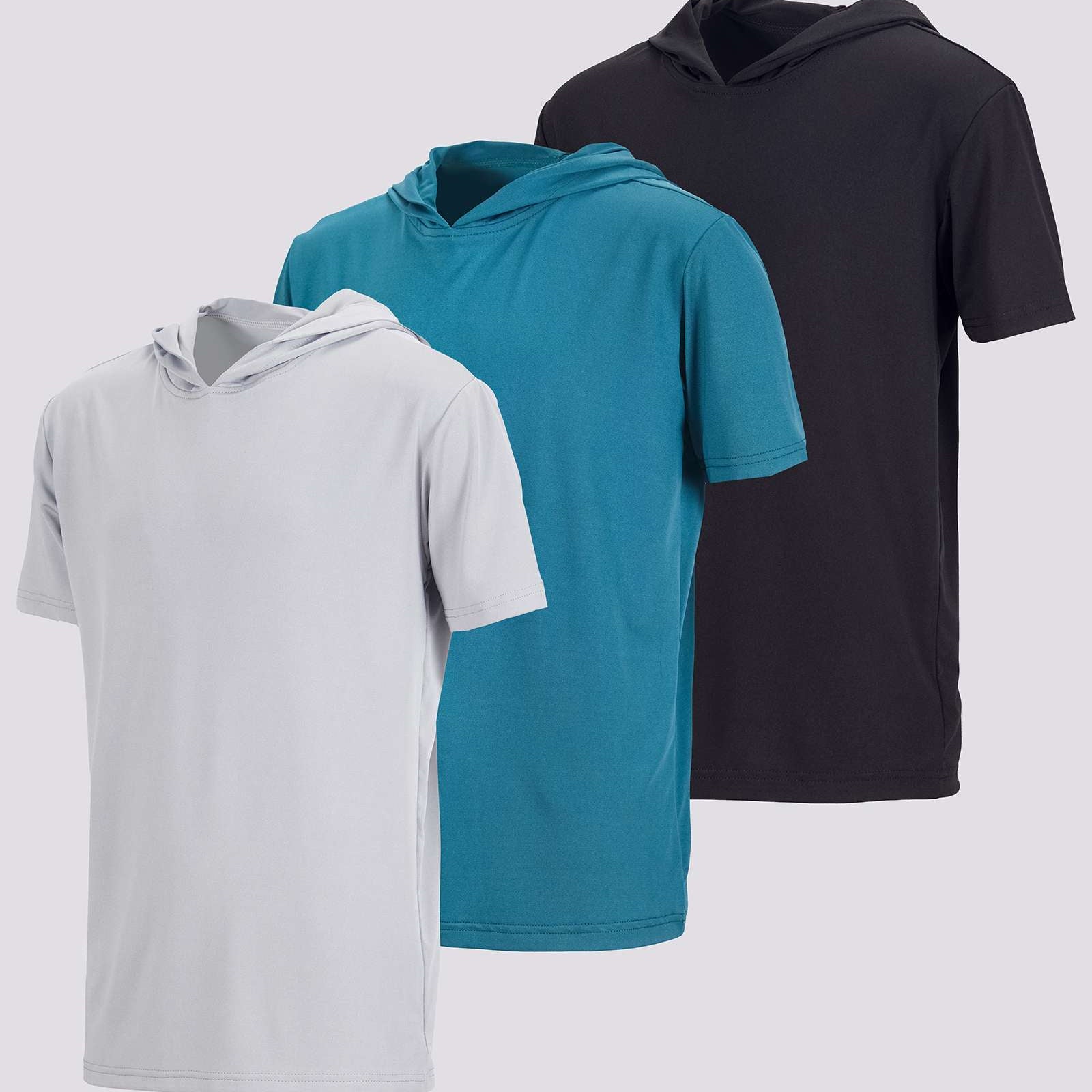 3 Pack: Boys' Dry-Fit Short Sleeve Workout Hoodie