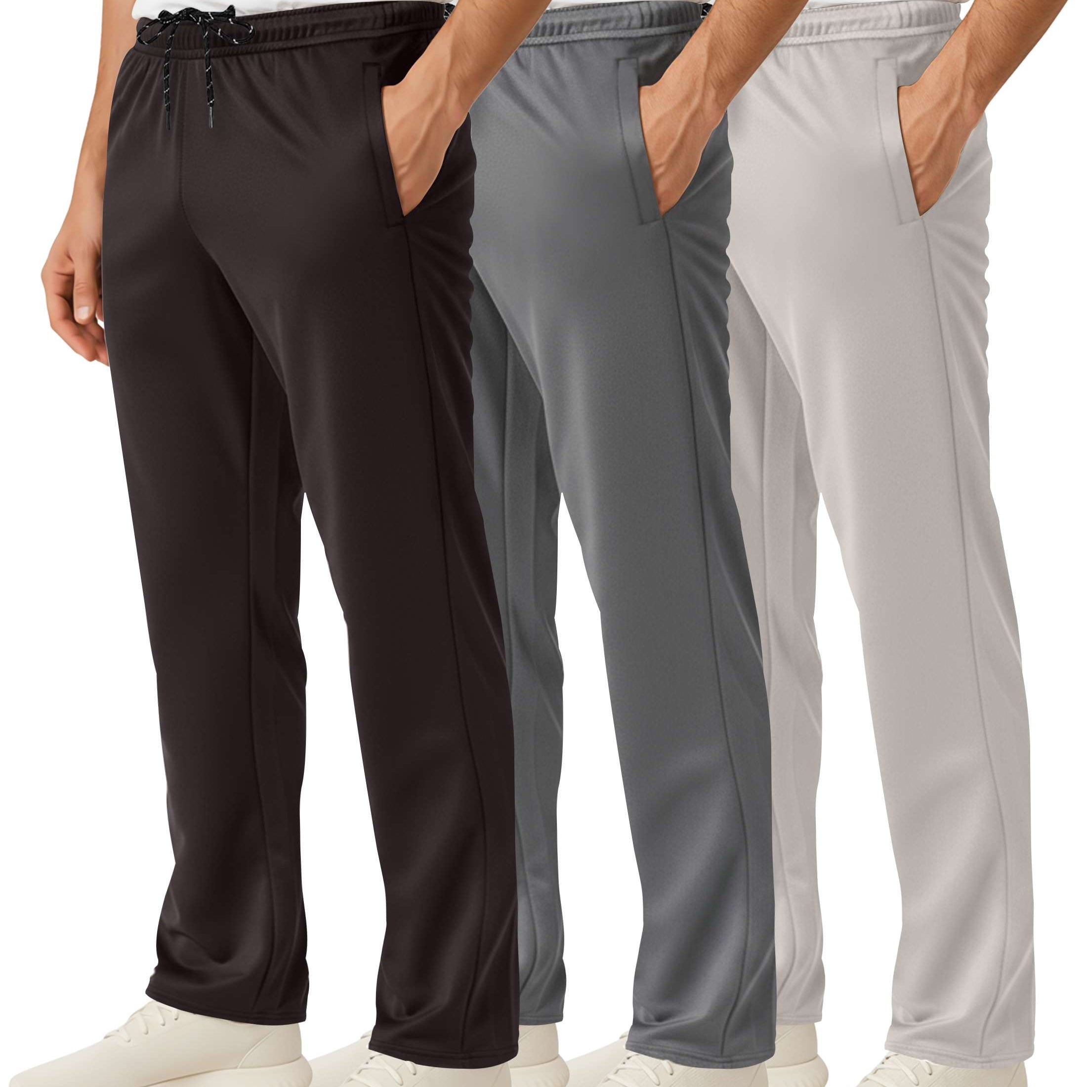 3 Pack: Mens Mesh Active Open Bottom Sweatpants