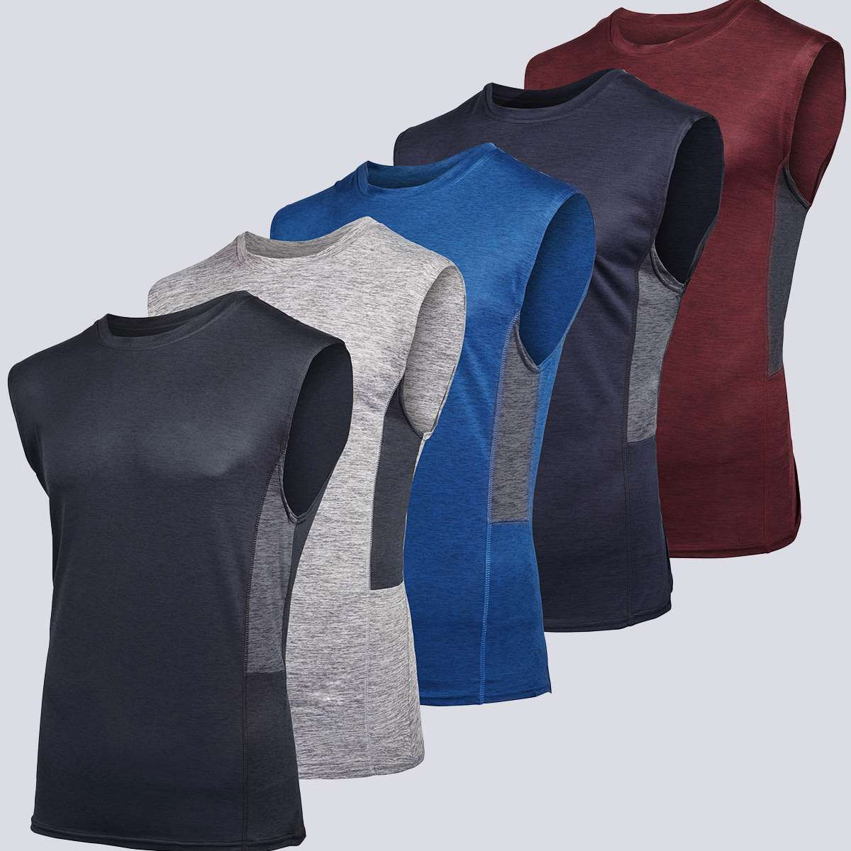 5 Pack: Mens Dry-Fit Active Tech Tank Top