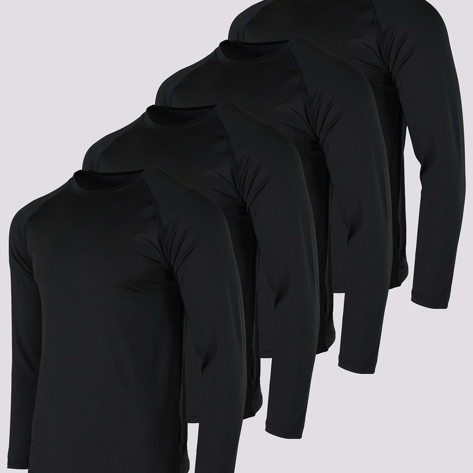 4 Pack: Mens Compression Long Sleeve Shirt