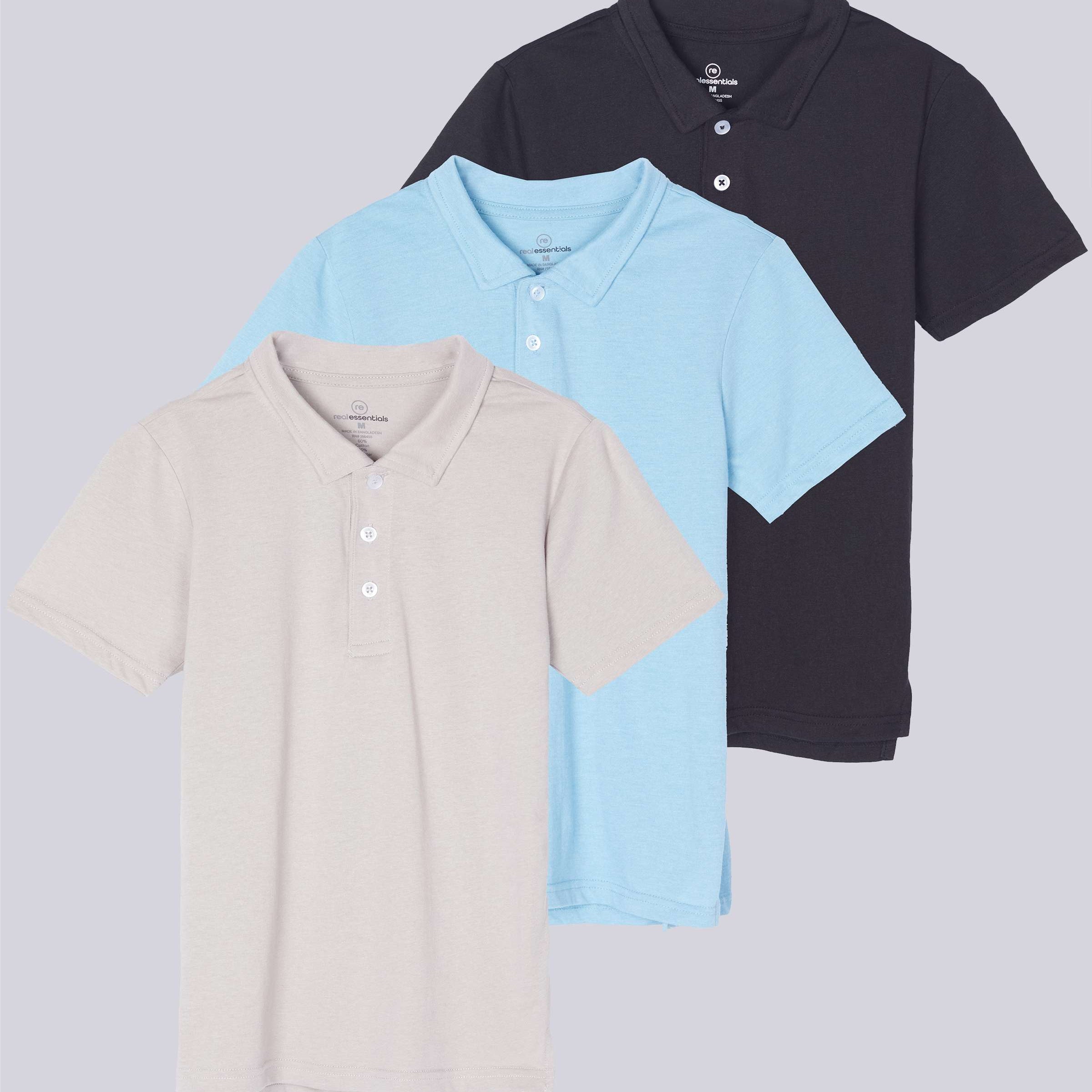 3 Pack: Boys' Jersey Cotton Polo Shirt
