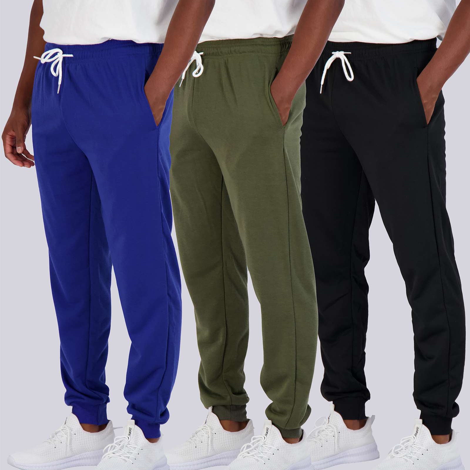 3 Pack: Mens French Terry Casual Jogger Sweatpants