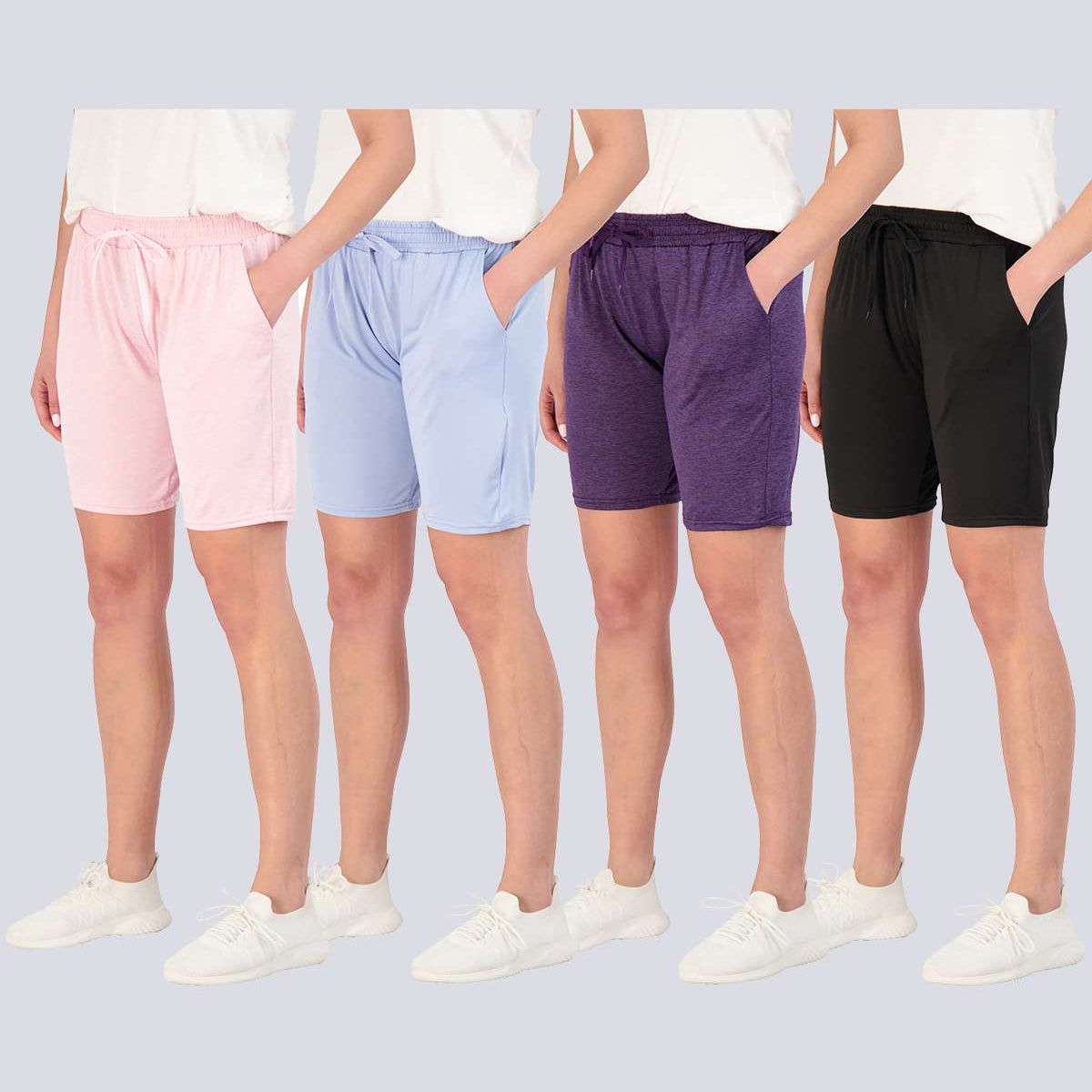 4 Pack: Womens Dry-Fit 7" Bermuda Shorts