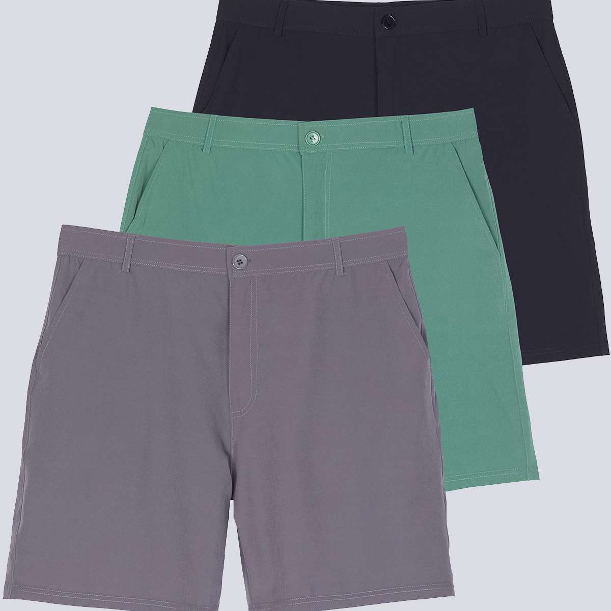 3 Pack: Men's 7" Golf Shorts