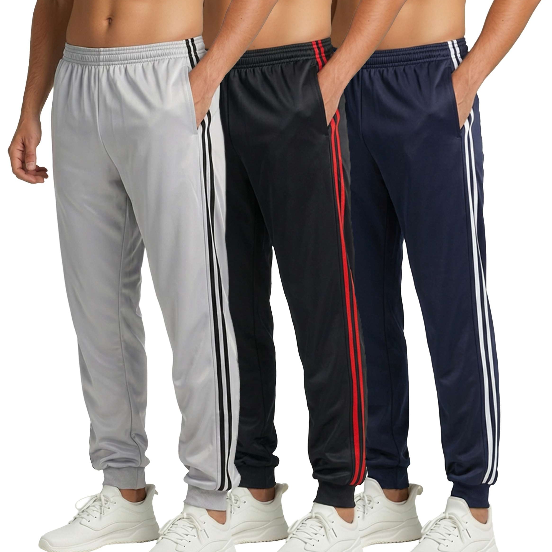 3 Pack: Mens Active Tricot Jogger Sweatpants