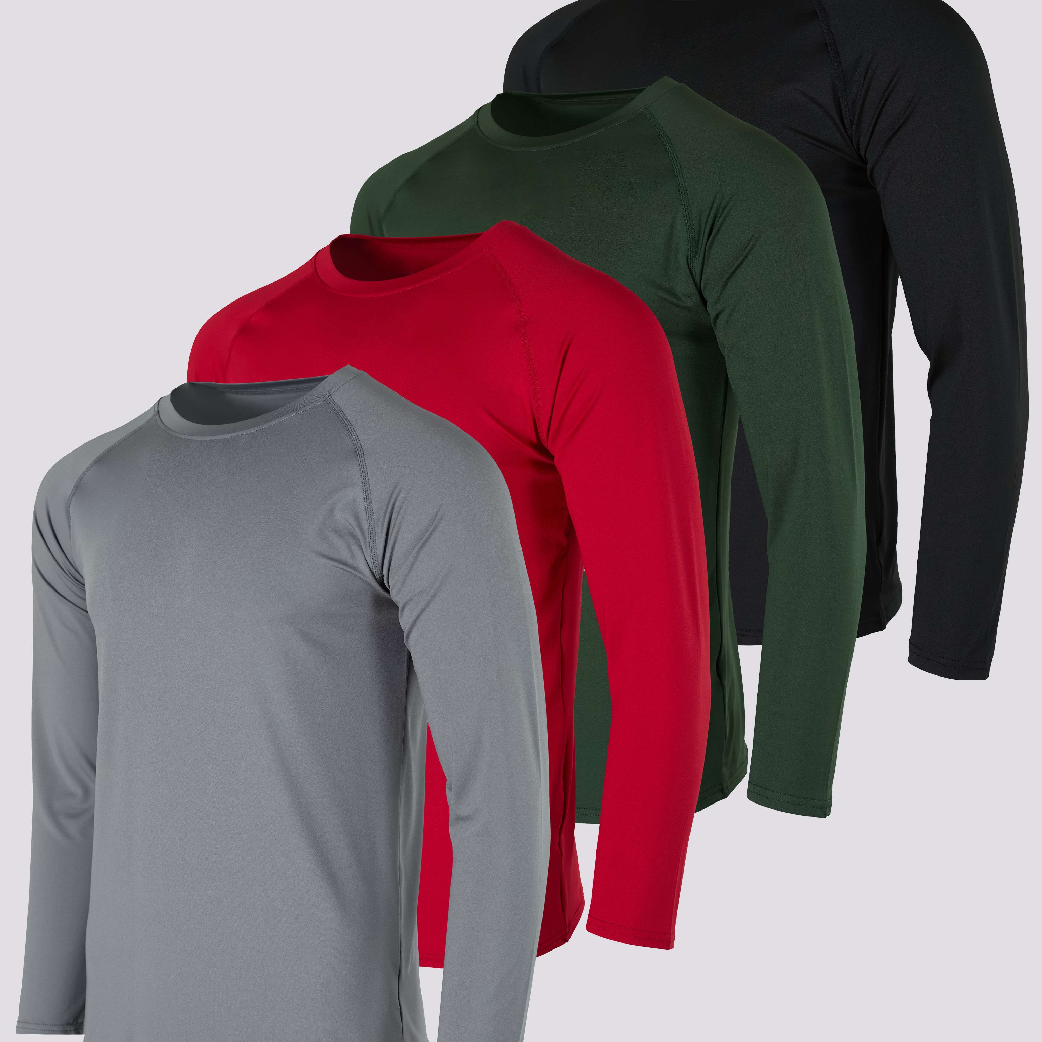 4 Pack: Mens Compression Long Sleeve Shirt