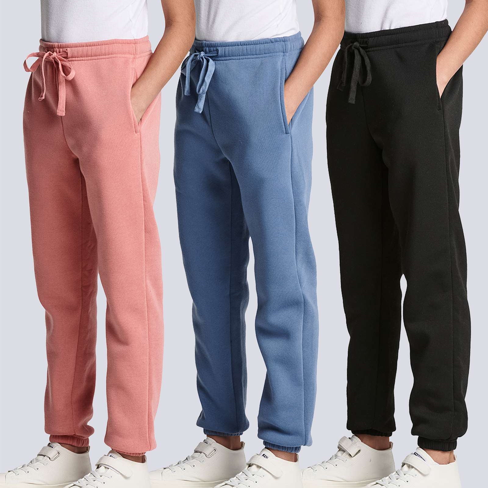 3 Pack: Girls' Sweatpants - Active Fleece Jogger Pants