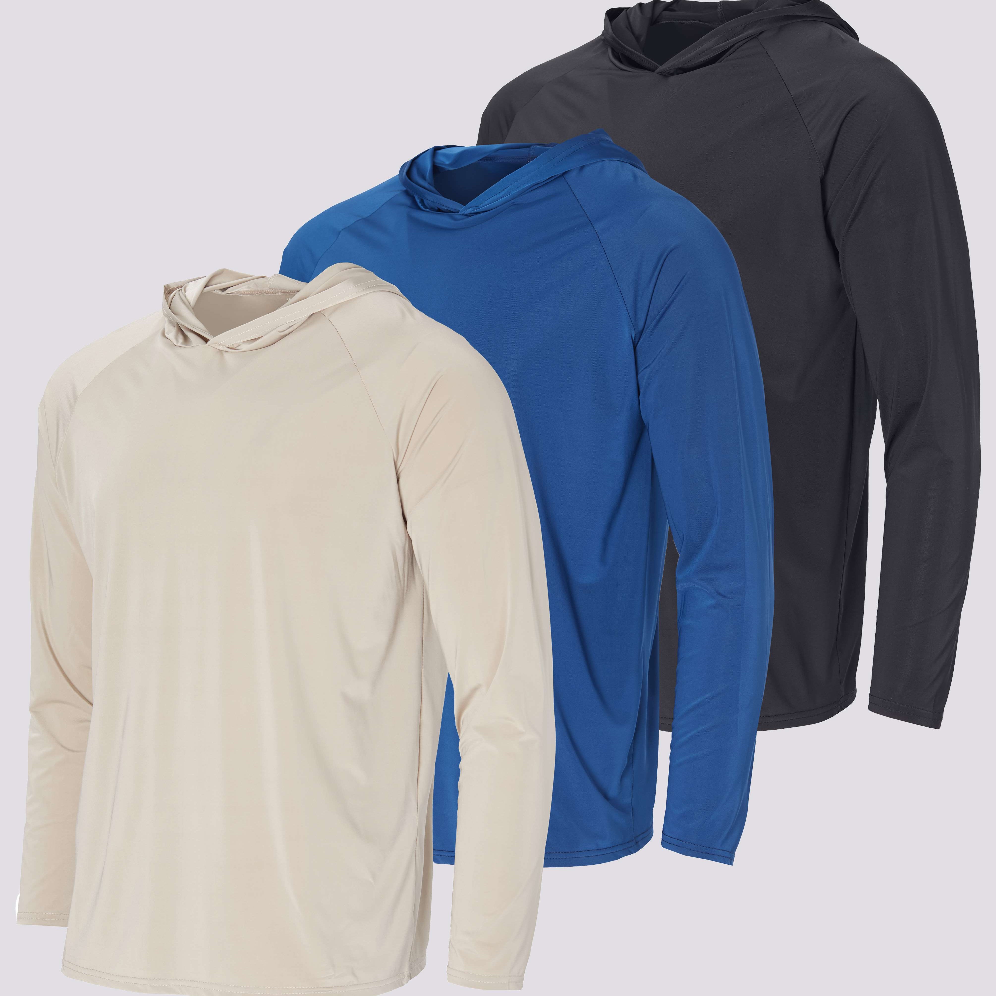 3 Pack: Men's Rash Guard Hoodie (Available In Big & Tall)