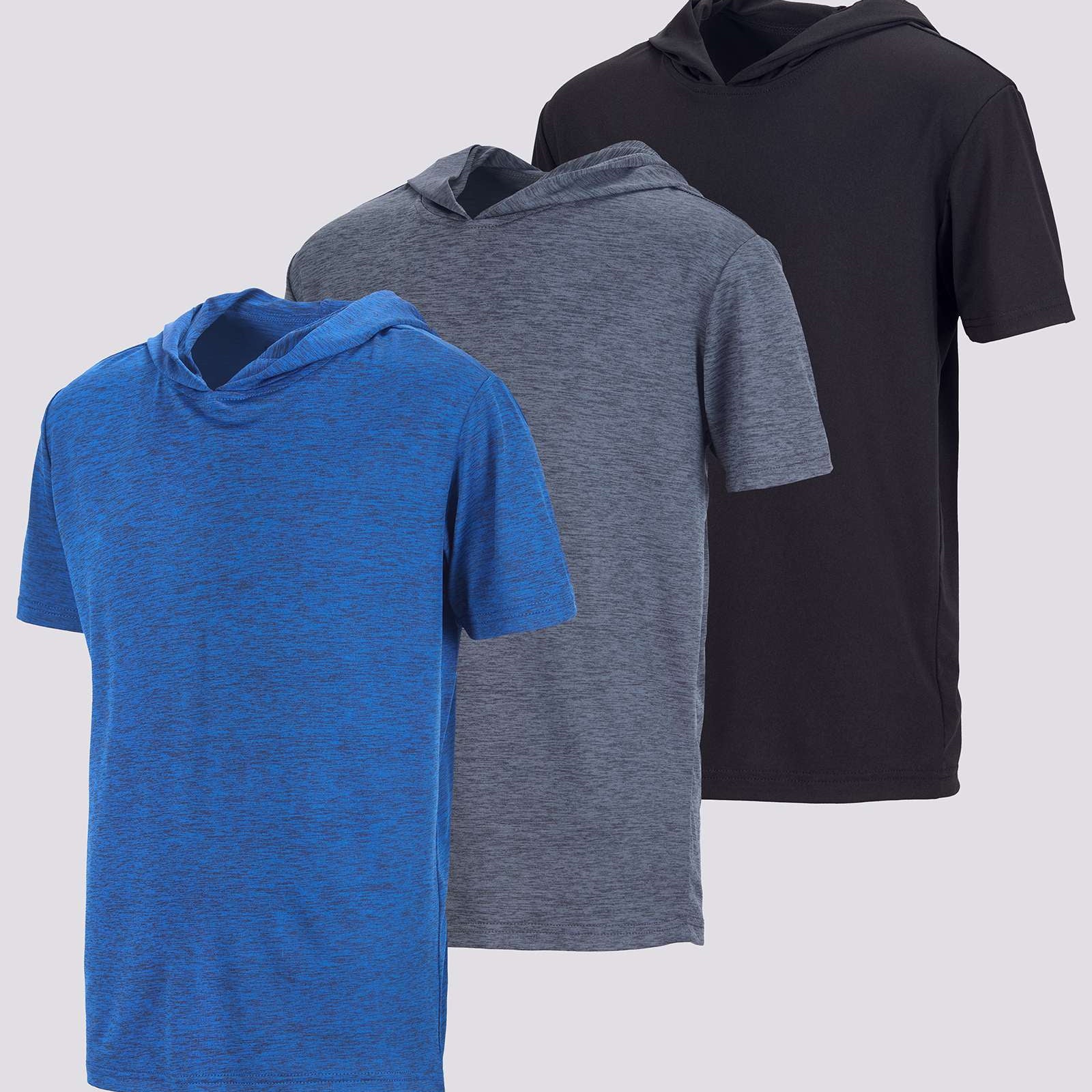 3 Pack: Boys' Dry-Fit Short Sleeve Workout Hoodie