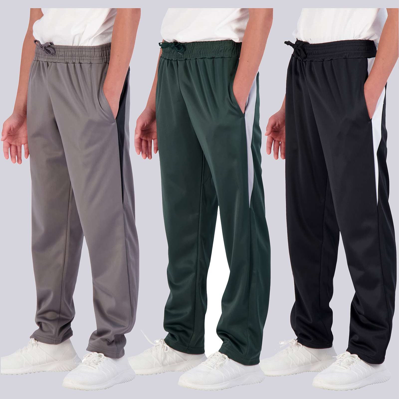 3 Pack: Boys Tricot Open Bottom Fleece-Lined Sweatpants