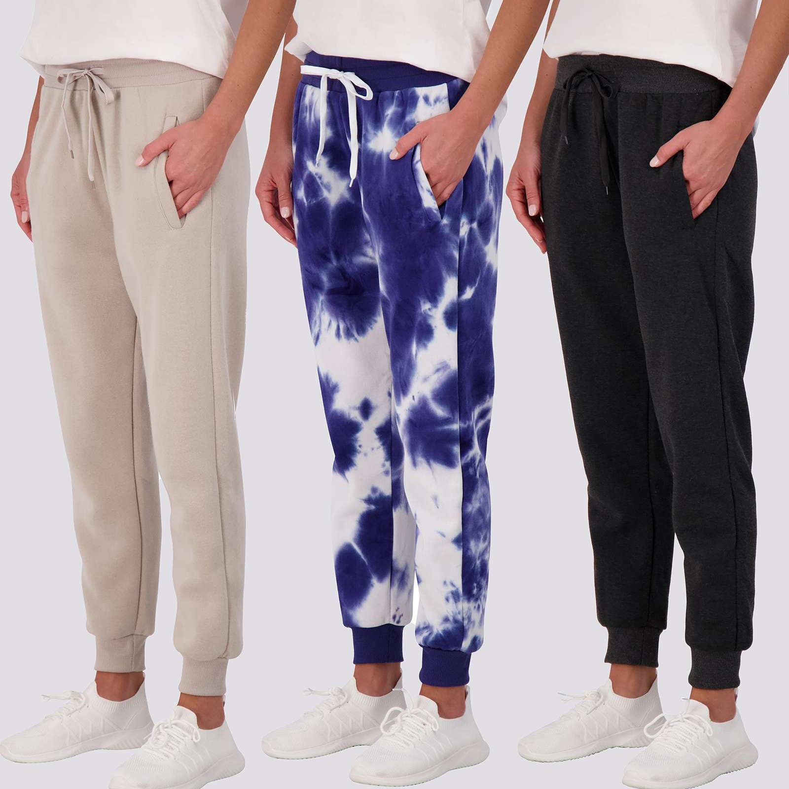 3 Pack: Womens Plus Fleece Jogger Sweatpants