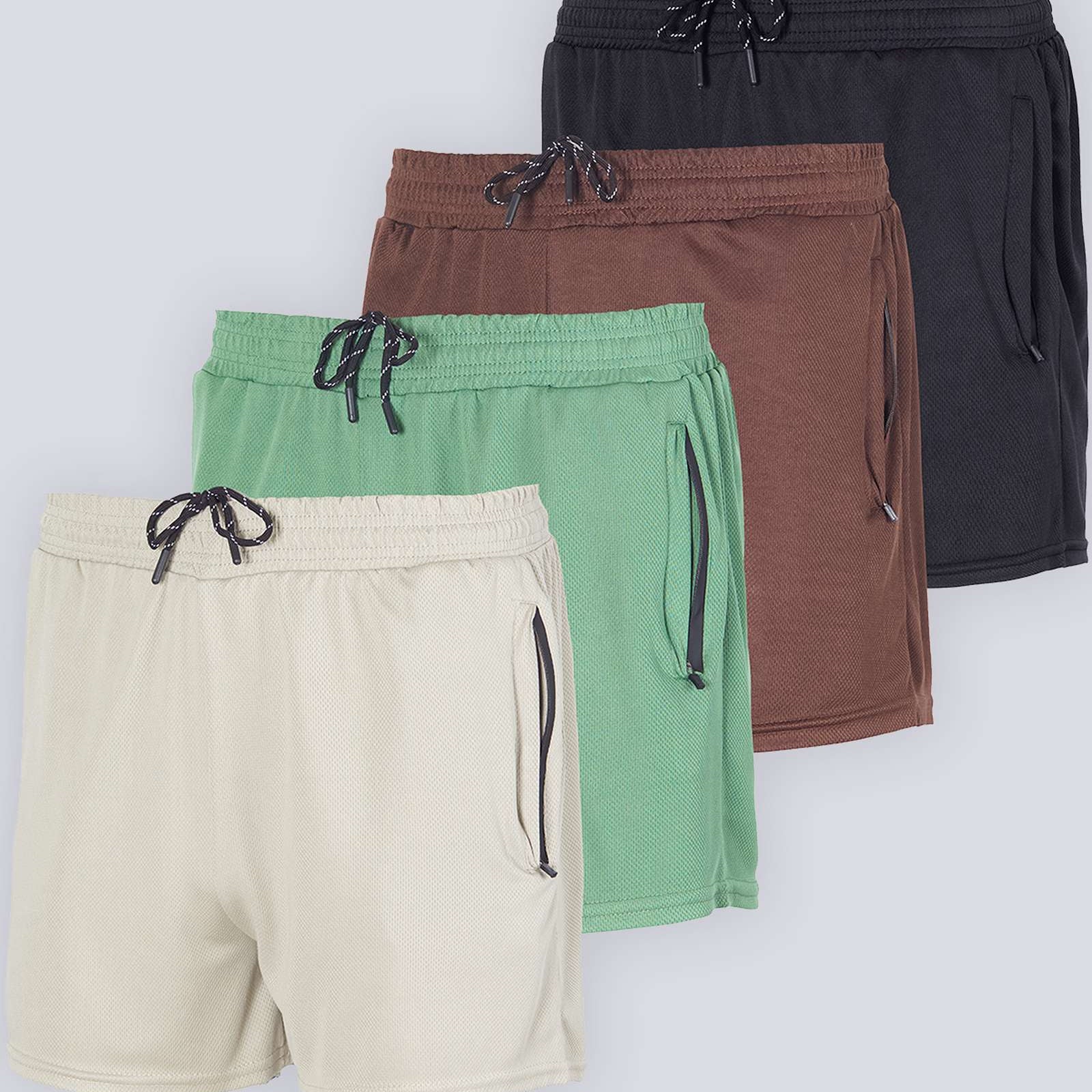 4 Pack: Men's 3" Mesh Running Shorts