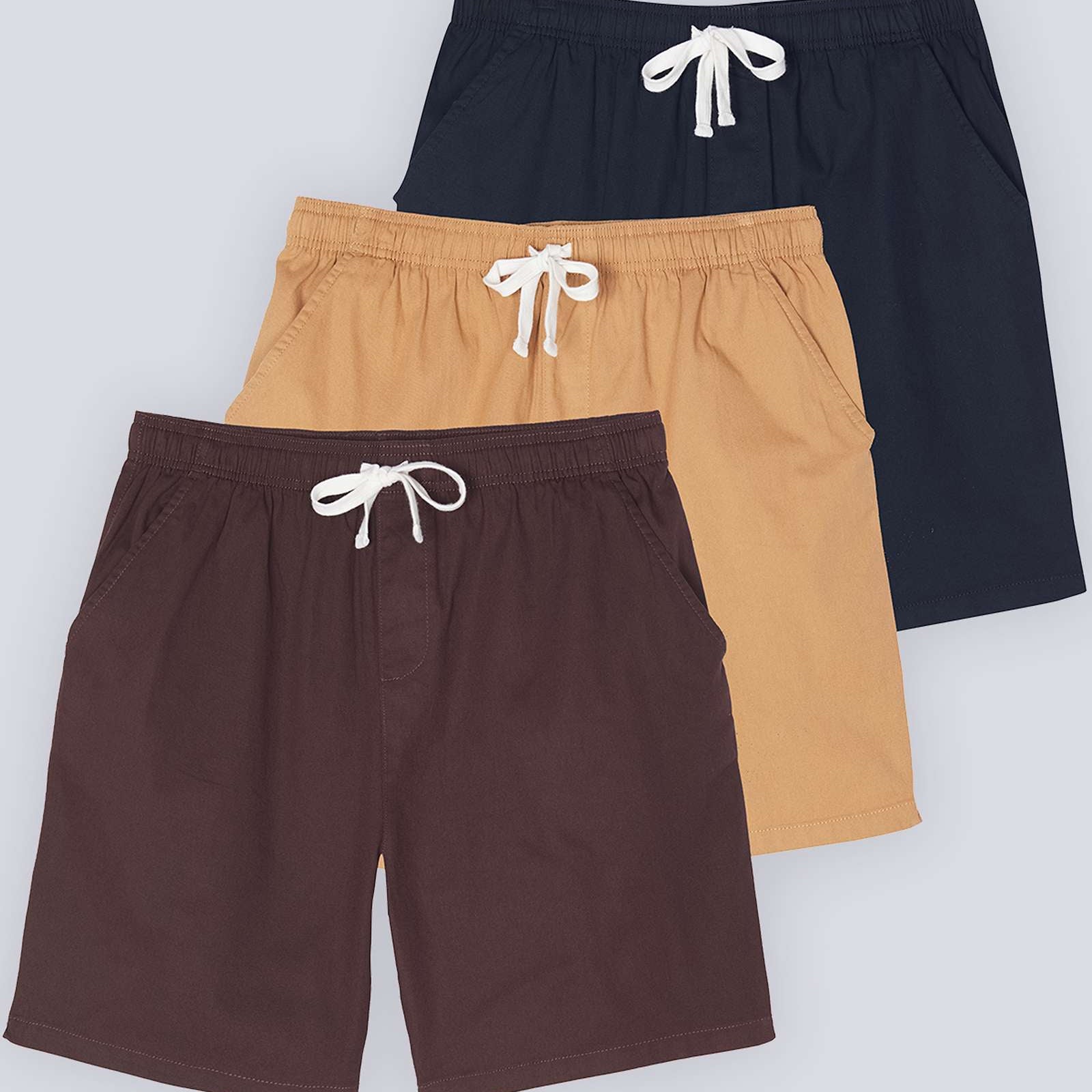 3 Pack: Men's Cotton 7" Walk Short