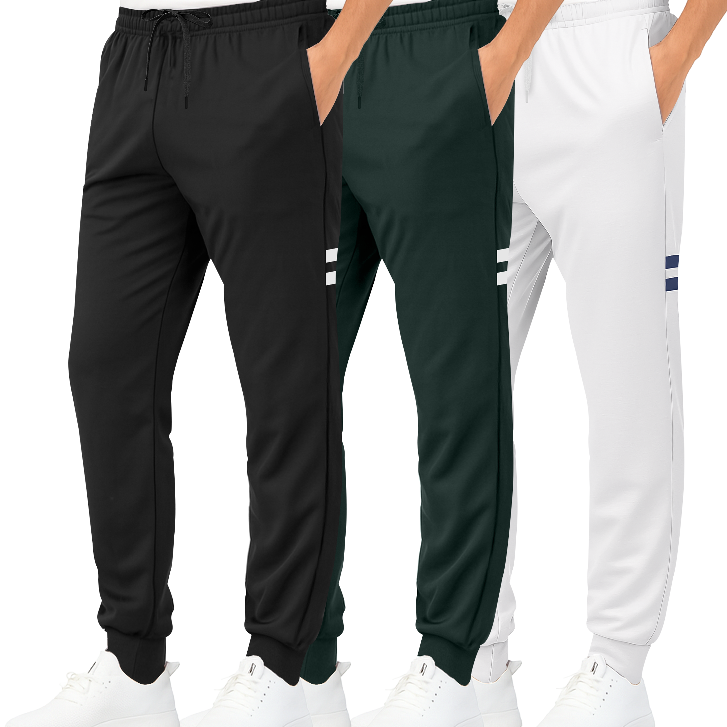 3 Pack: Boys Active Fleece-Lined Tricot Jogger Sweatpants