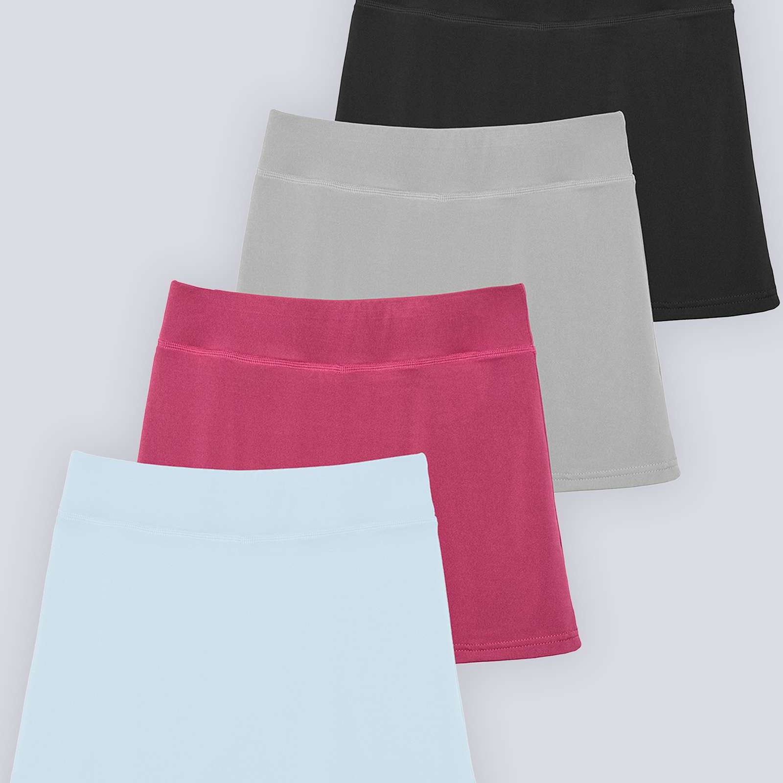 4 Pack: Girls' Active Skirt with Bike Short Lining