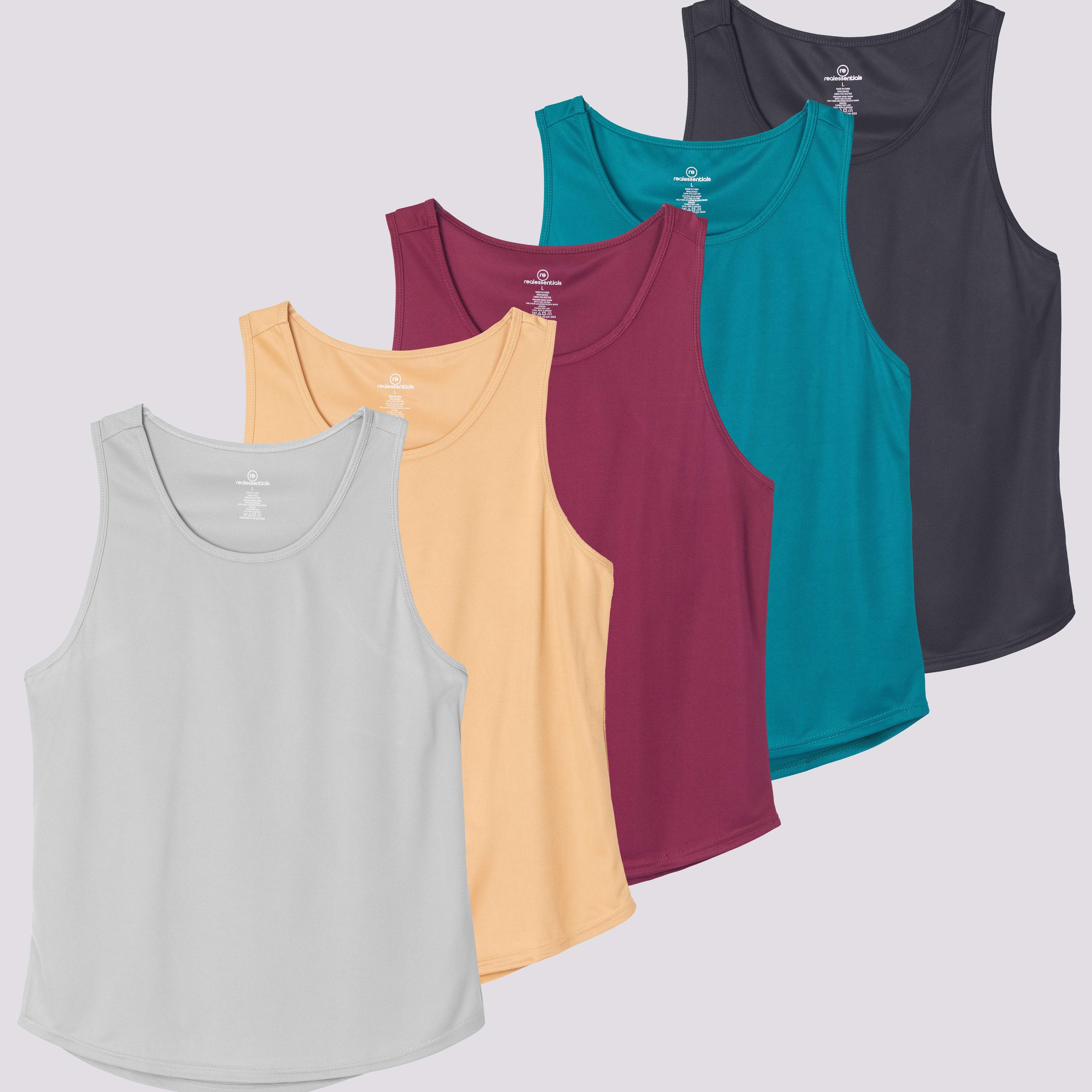 5 Pack: Men's Mesh Y-Back Muscle Tank Top (Available in Big & Tall)