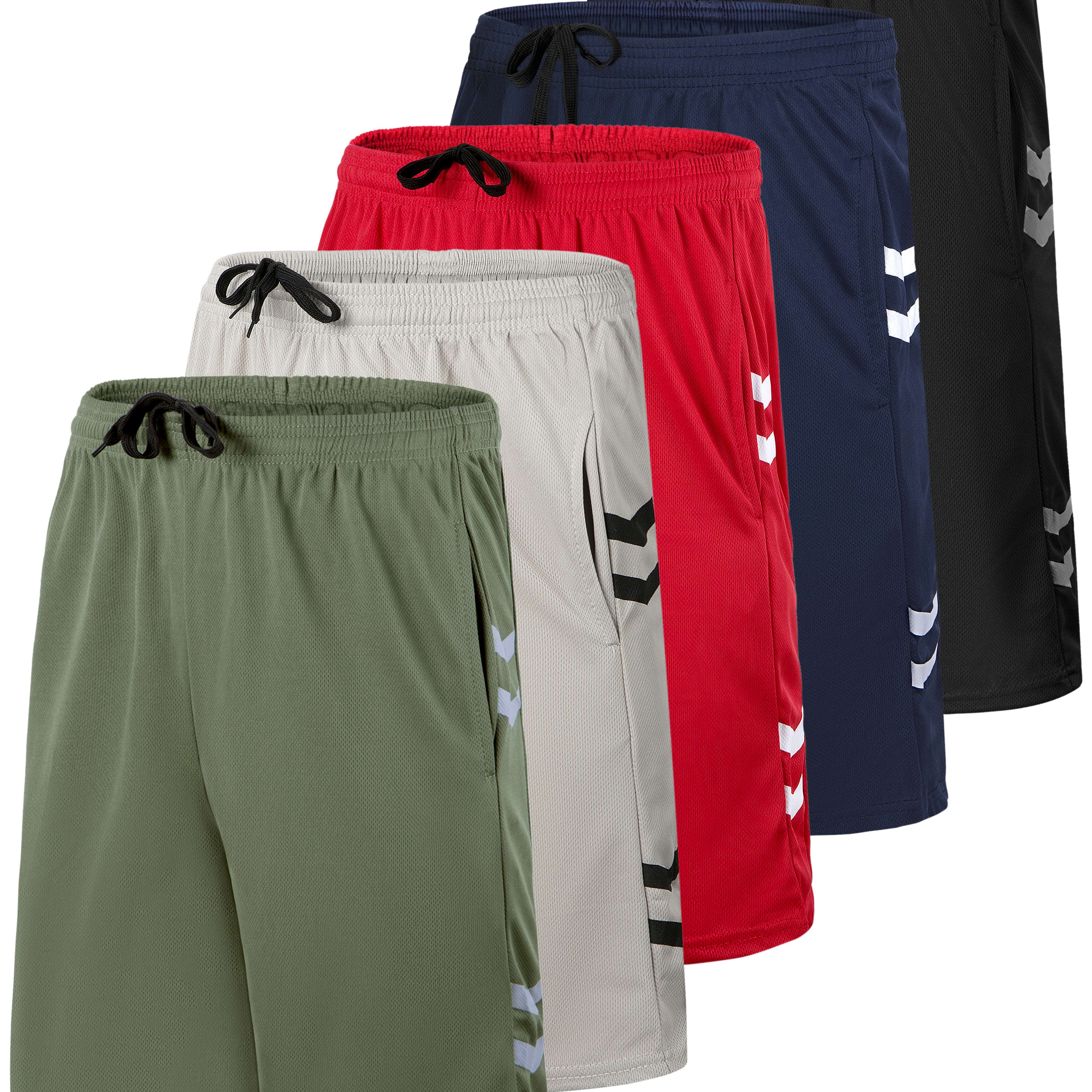 5 Pack: Men's Mesh Athletic Gym Shorts