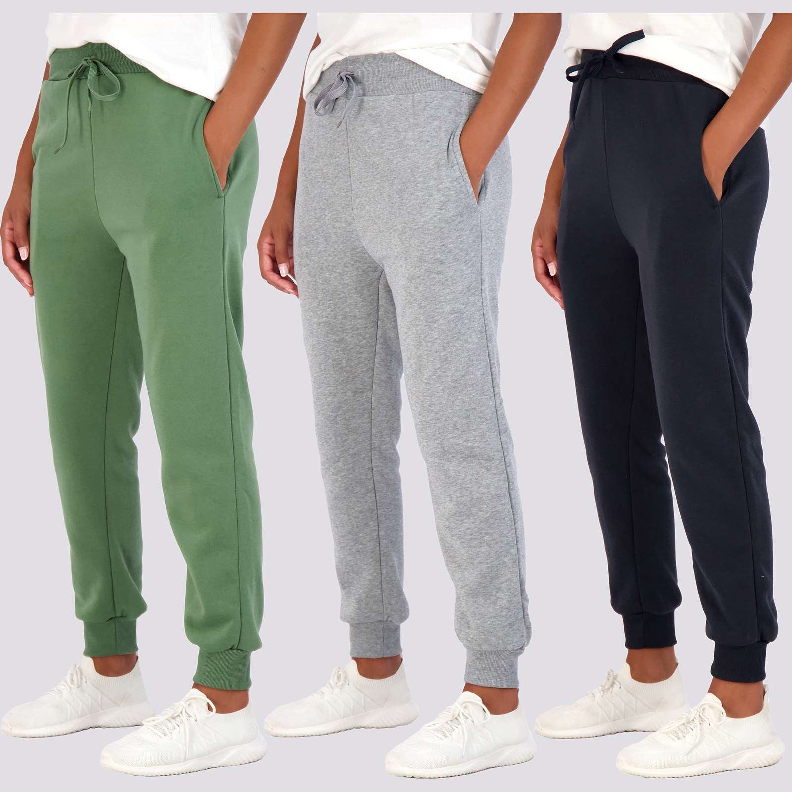 3 Pack: Womens Fleece Jogger Sweatpants