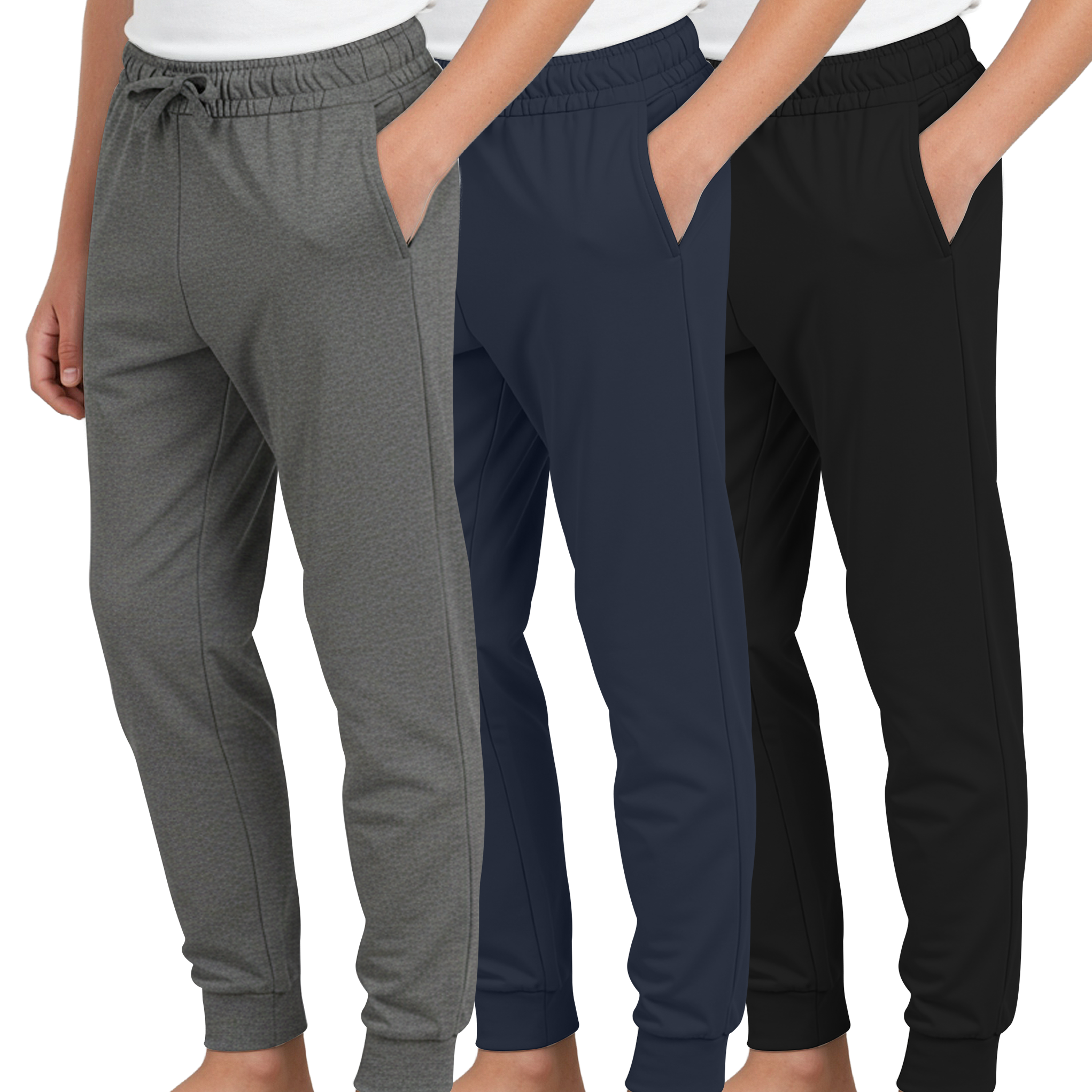 3 Pack: Boys’ Ultra-Soft Jogger Pajama Pants - Kids Lounge Pjs Sleepwear (Size 4-18)