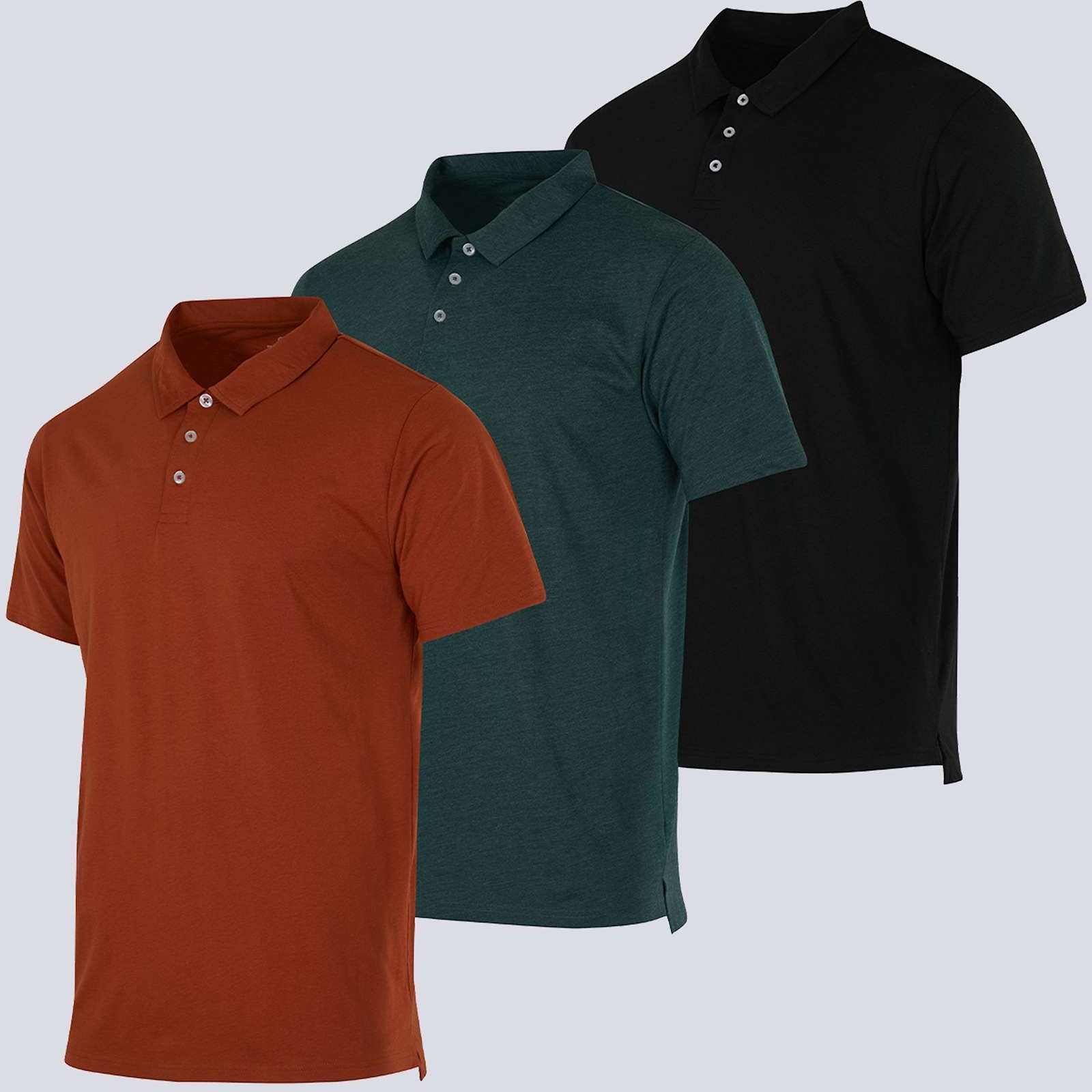 3 Pack: Men's Jersey Cotton Short Sleeve Polo Shirt