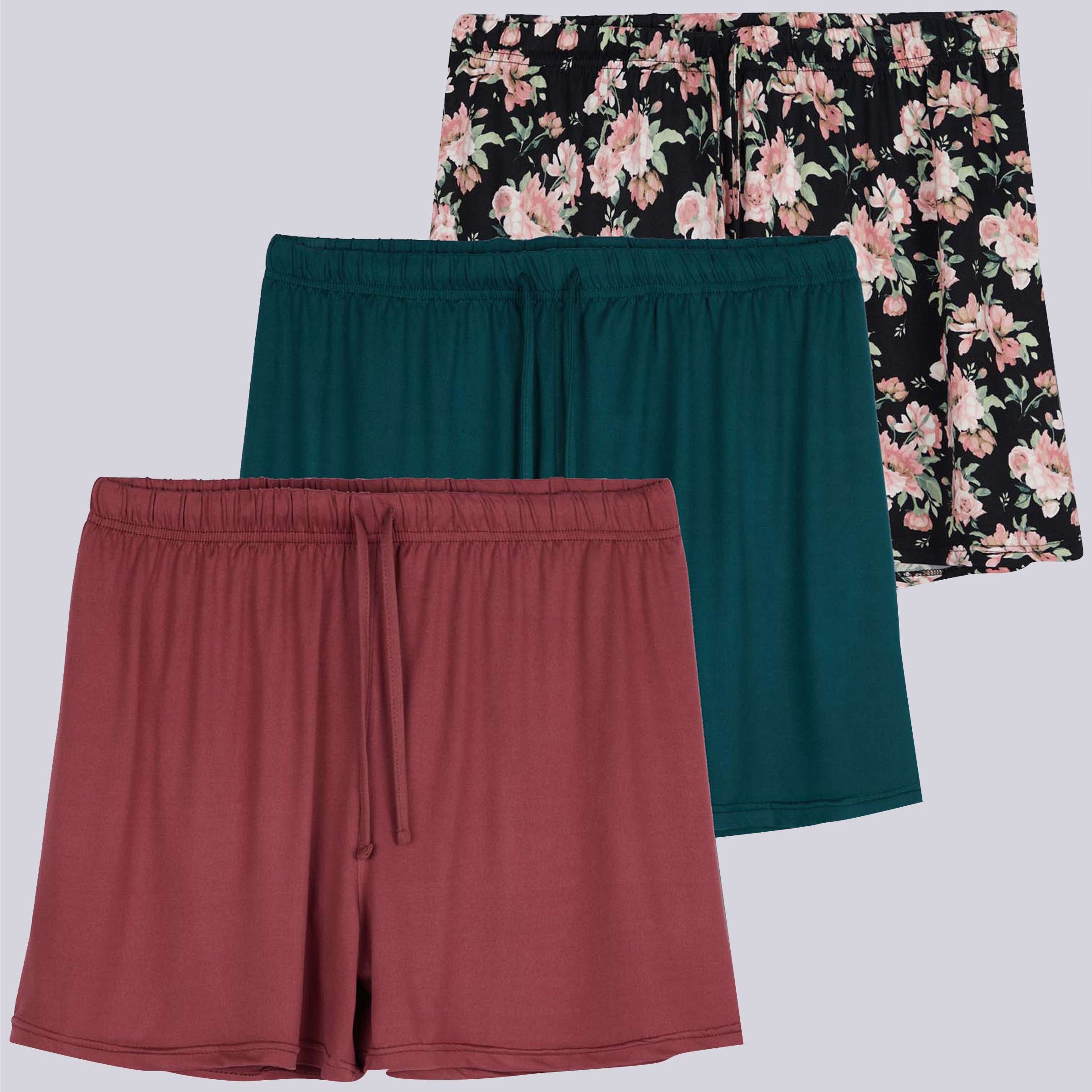 3 Pack: Womens Ultra-Soft Pajama Lounge Shorts