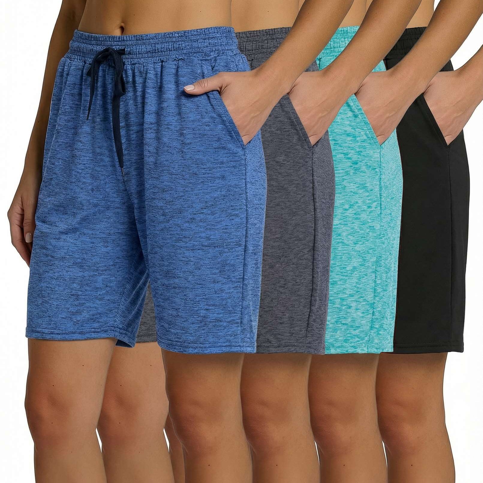 4 Pack: Womens Dry-Fit 7" Bermuda Shorts